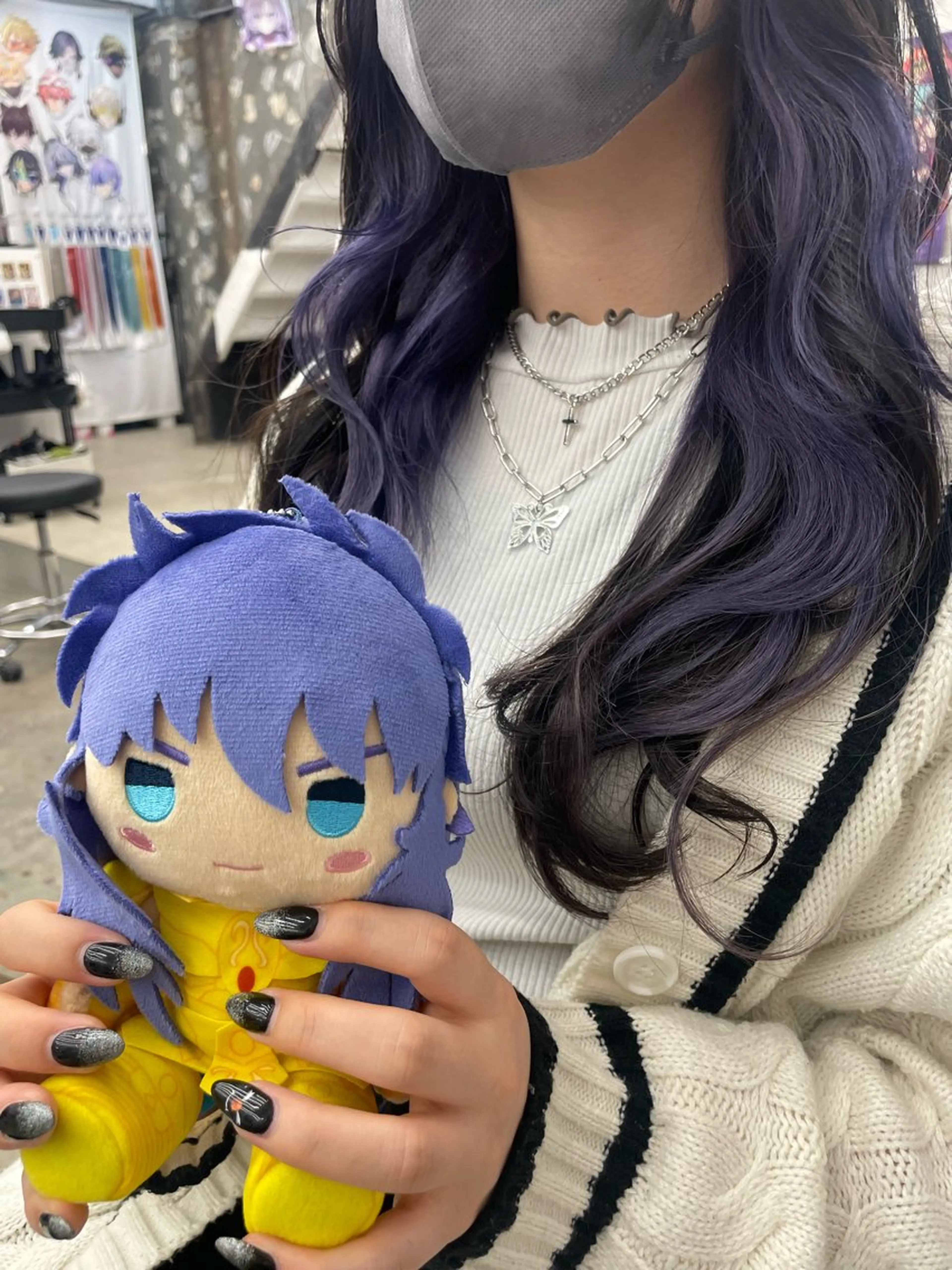 セミロング カラー インナーカラー 推し ブリーチ  髪質改善のヘアスタイル