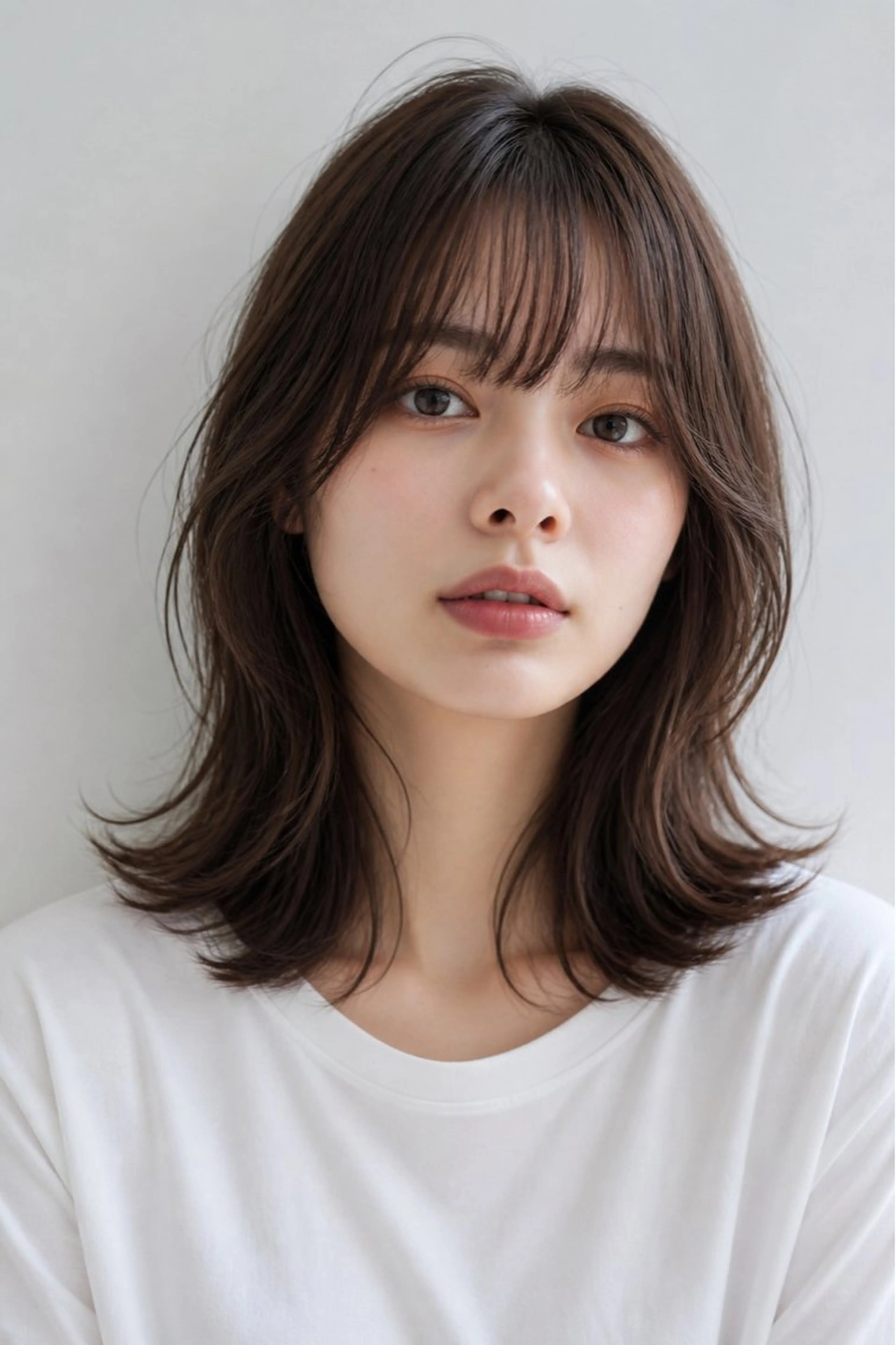 ミディアム 外ハネヘア カット ヘアカラー トリートメント 松谷 圭のヘアスタイル