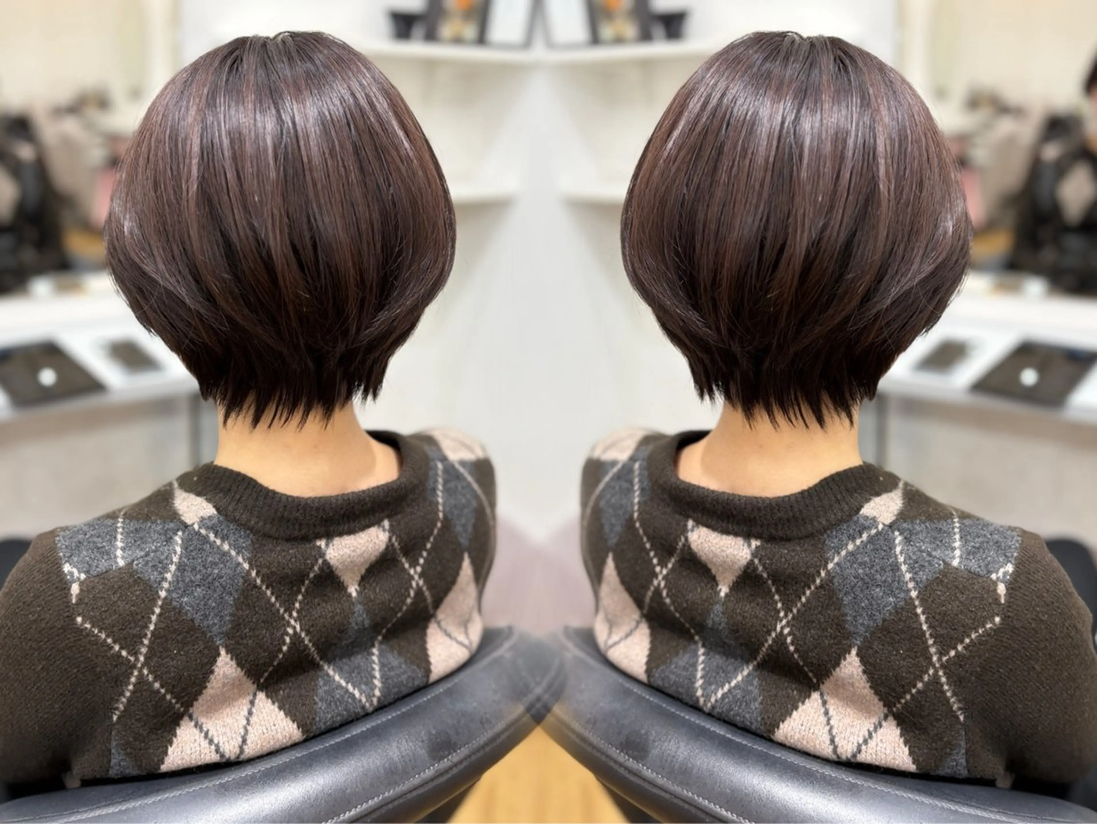 ショート 小顔カット/美髪矯正 /透明感カラー🫧のヘアスタイル