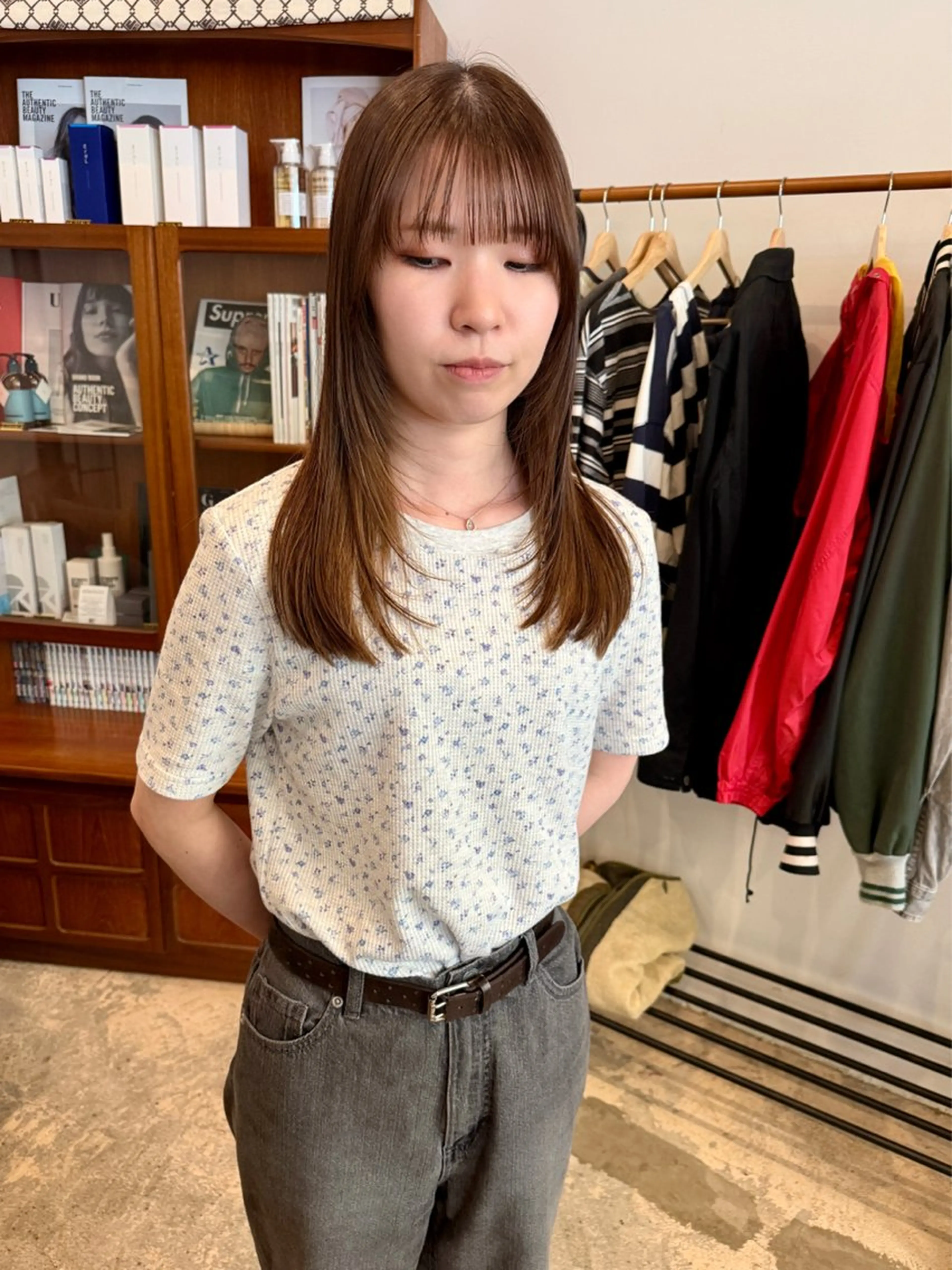 セミロング 顔周りカット naho✂︎bob/ layerのヘアスタイル