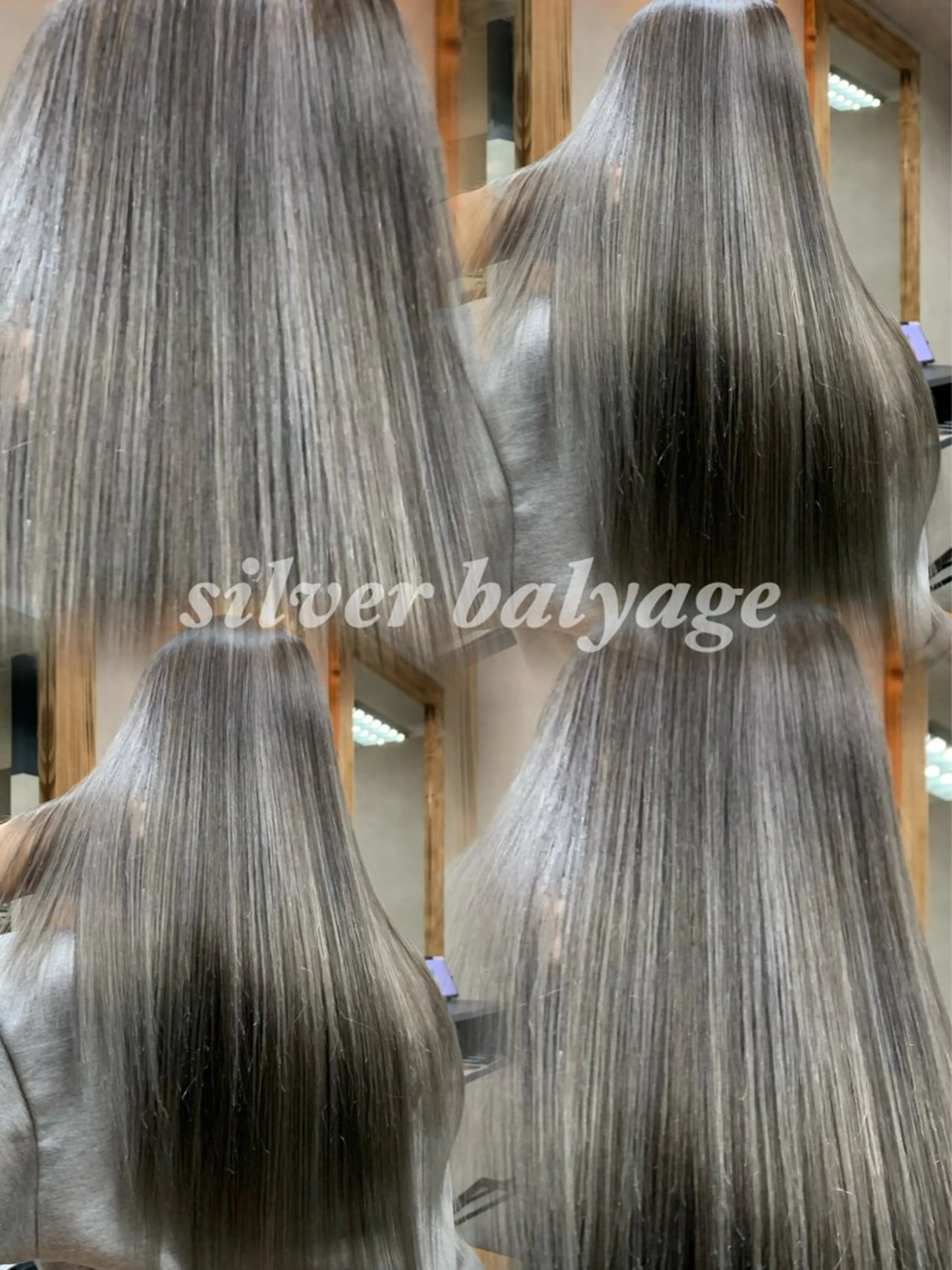 ミディアム カラー ヘアアレンジ バレイヤージュ ダブルカラー ハイライトカラー ハイトーンカラー シルバー カット ヘアカラー トリートメント グランルッソ所属・岡山バレイヤージュ 岡山ハイライトのヘアスタイル