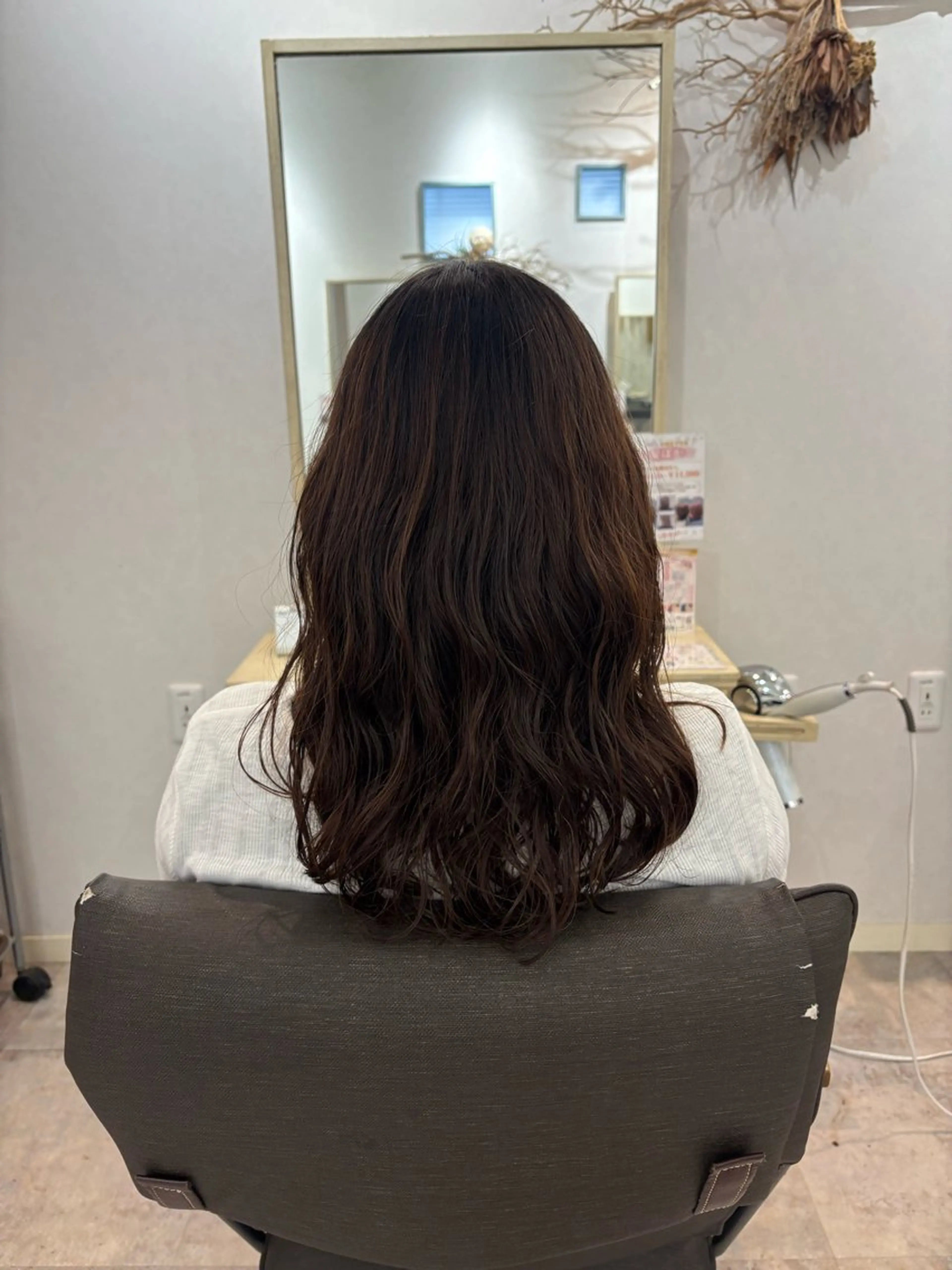 セミロング パーマ セミロングパーマ カット パーマ 艶カラー/縮毛矯正/ レイヤー/栄/あやかのヘアスタイル