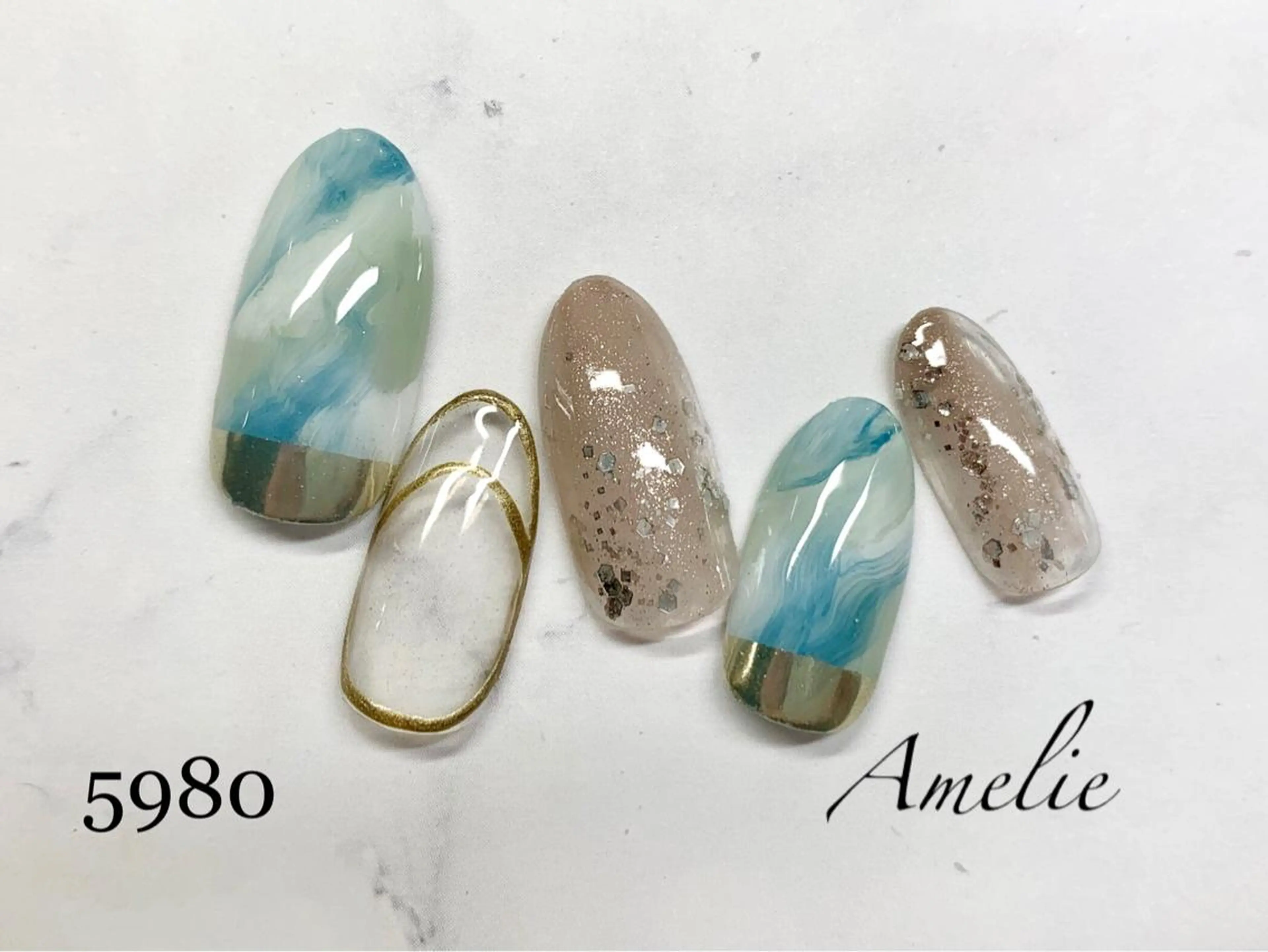 ネイル ハンドネイル いちじゅう あおいのネイルデザイン