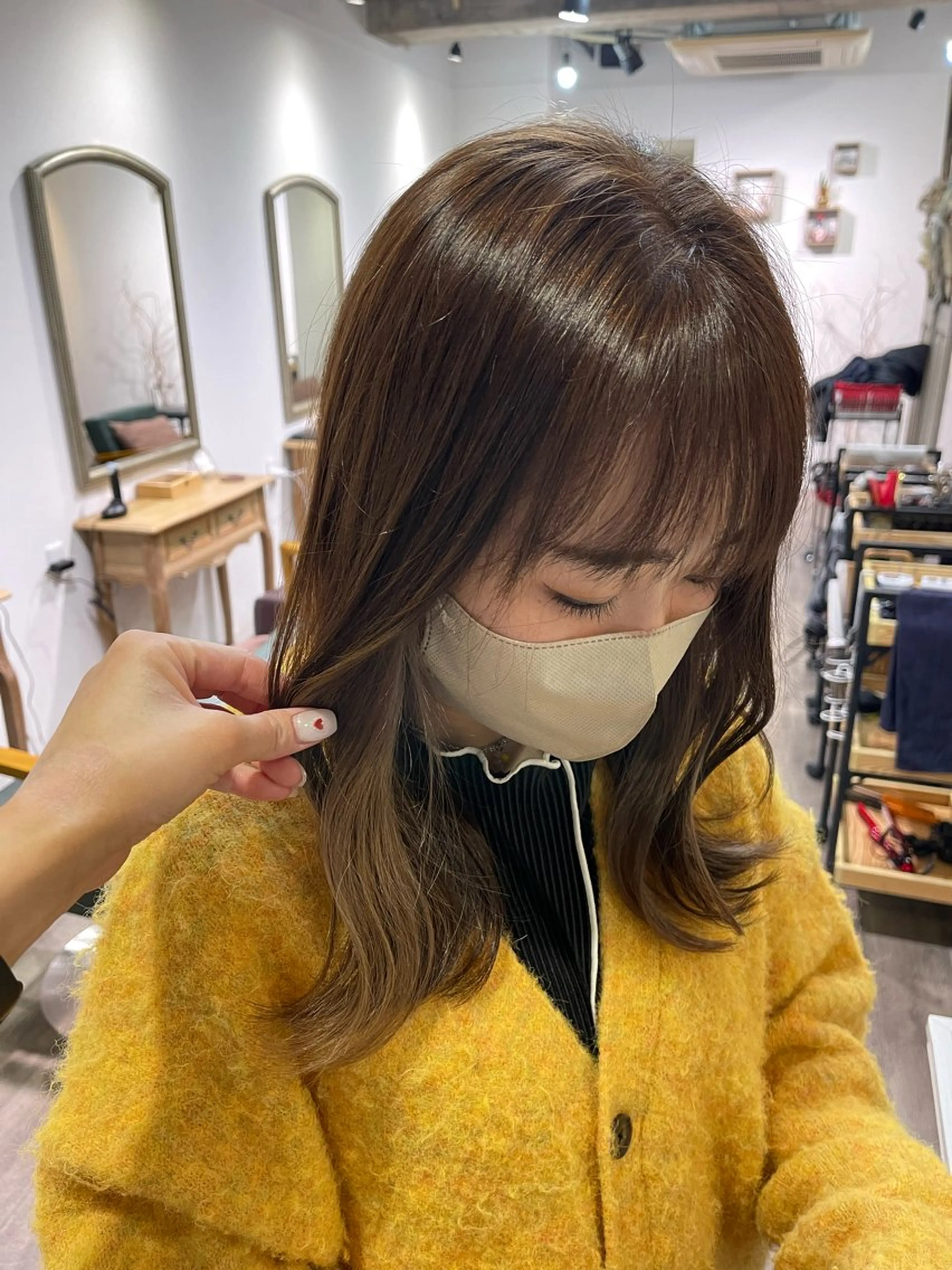 ミディアム カラー ヘアカラー Felice Erikaのヘアスタイル