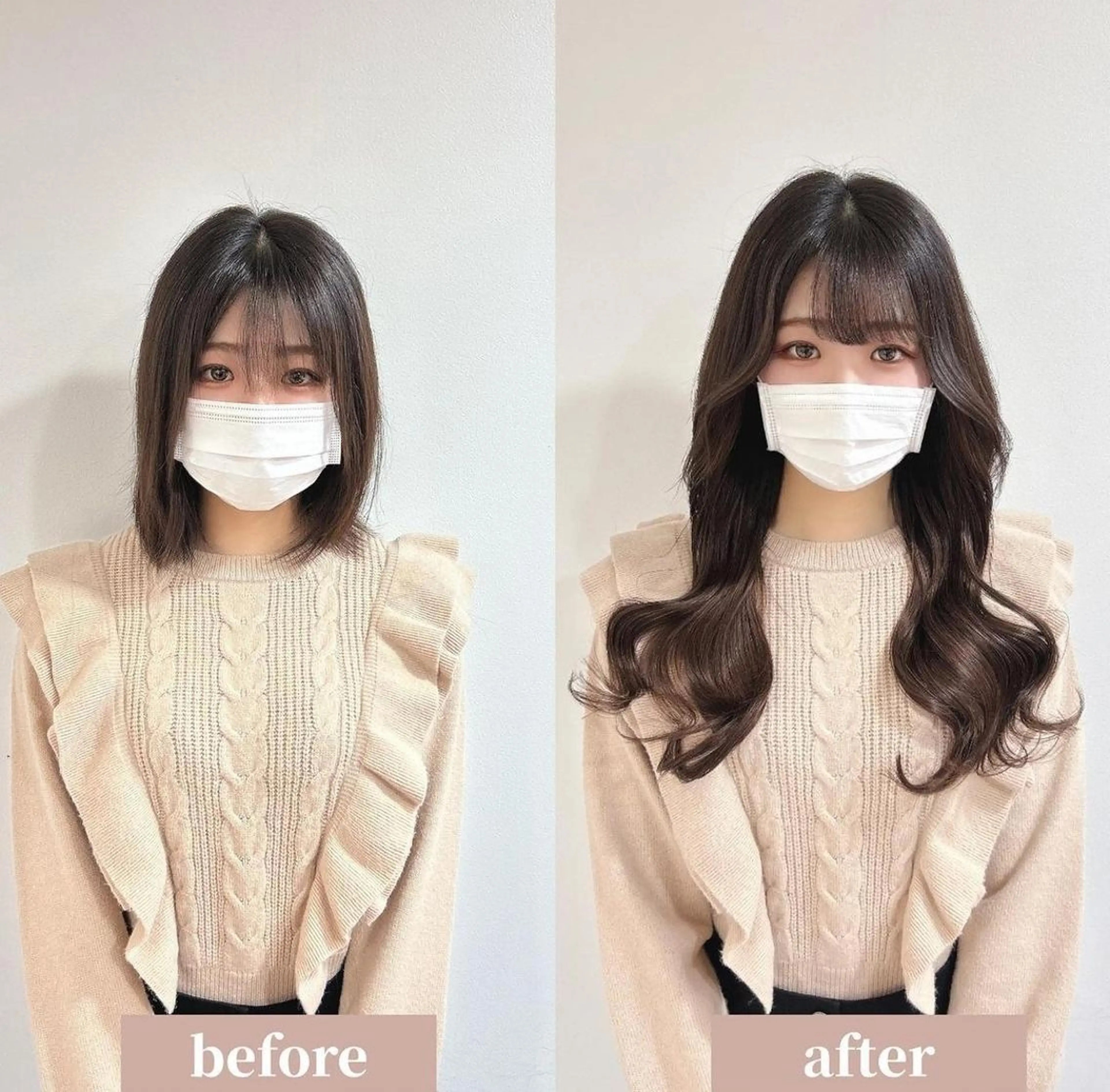 セミロング カラー カラーとエクステ 🌟エクステのヘアスタイル