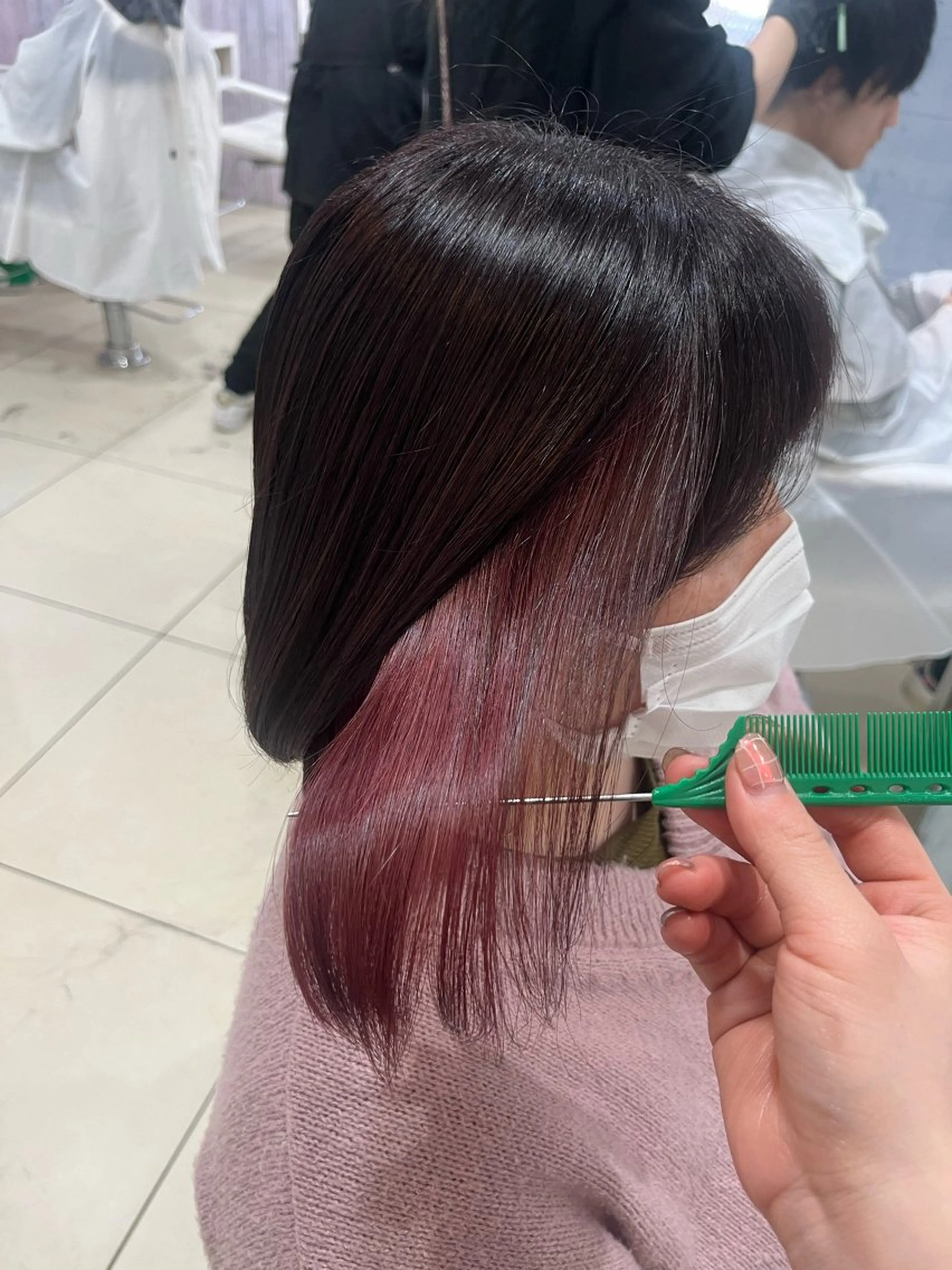 ミディアム カラー ピンクカラー ヘアカラー 🤎ベージュカラー/ 髪質改善/山岸🤎のヘアスタイル