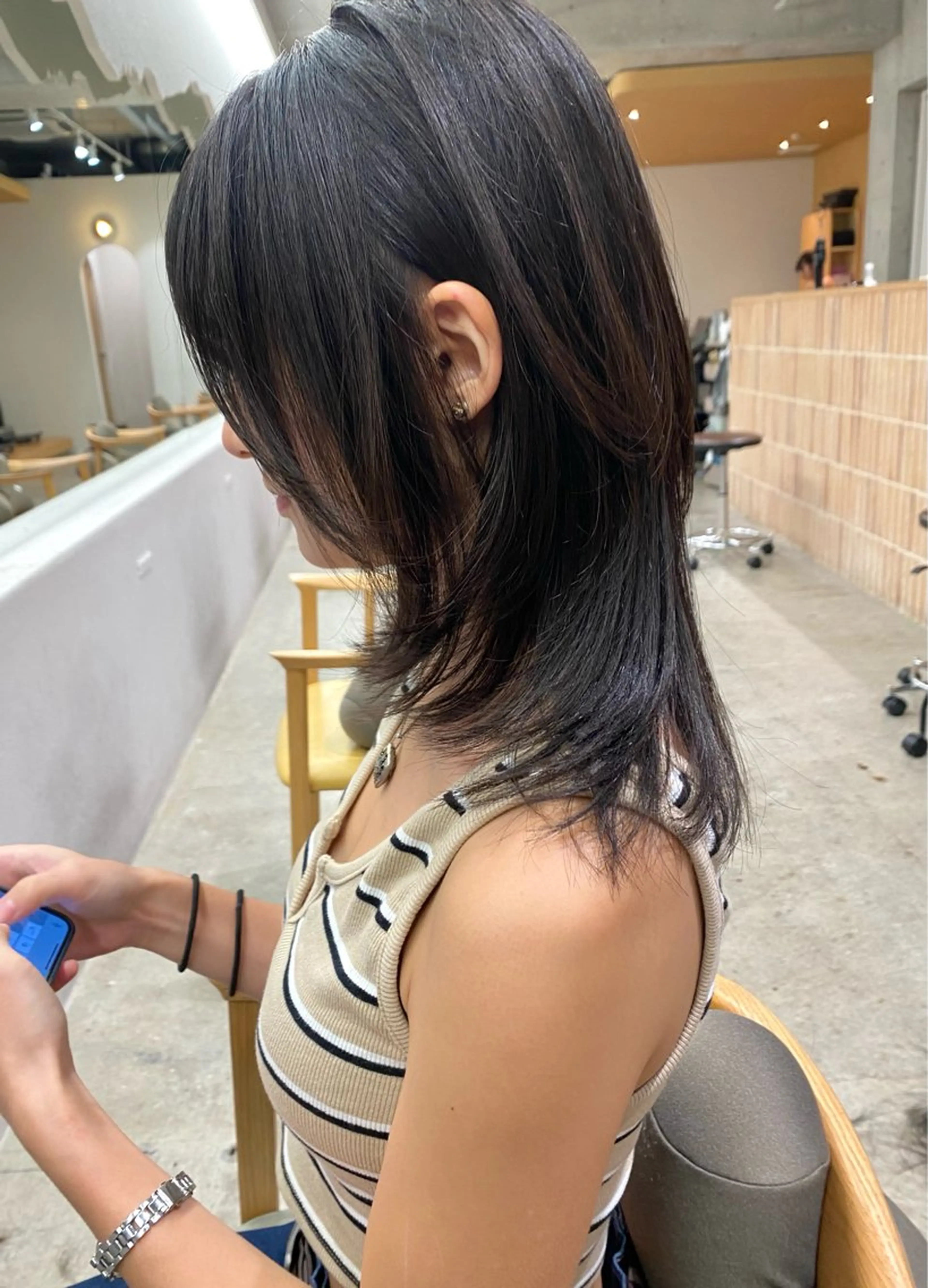 ミディアム カラー カット ヘアカラー トリートメント レイヤー/柔色 カラー/SAkiのヘアスタイル