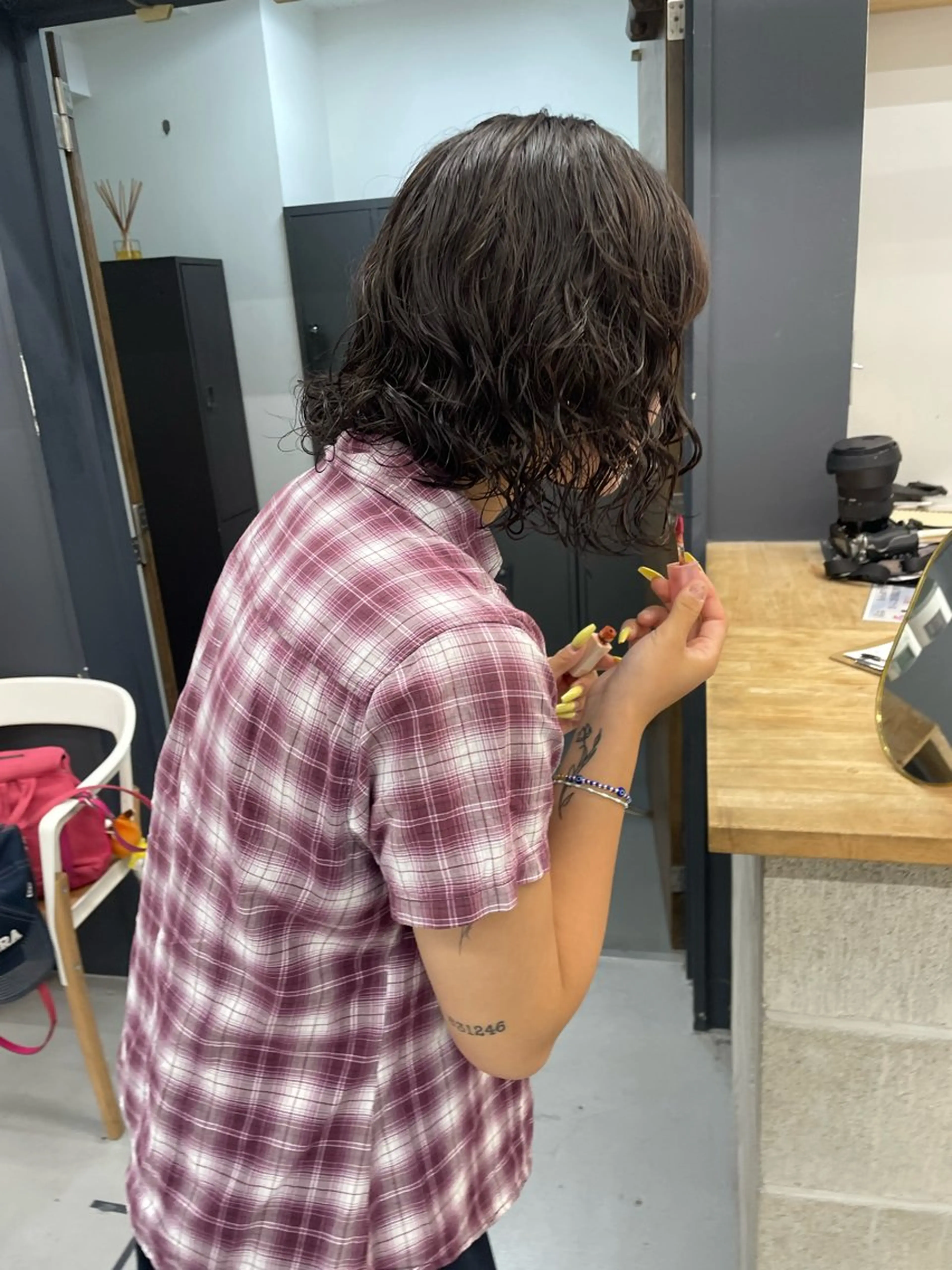 ショート パーマ パーマ カットモデル/ ハイトーン/ゆうあのヘアスタイル