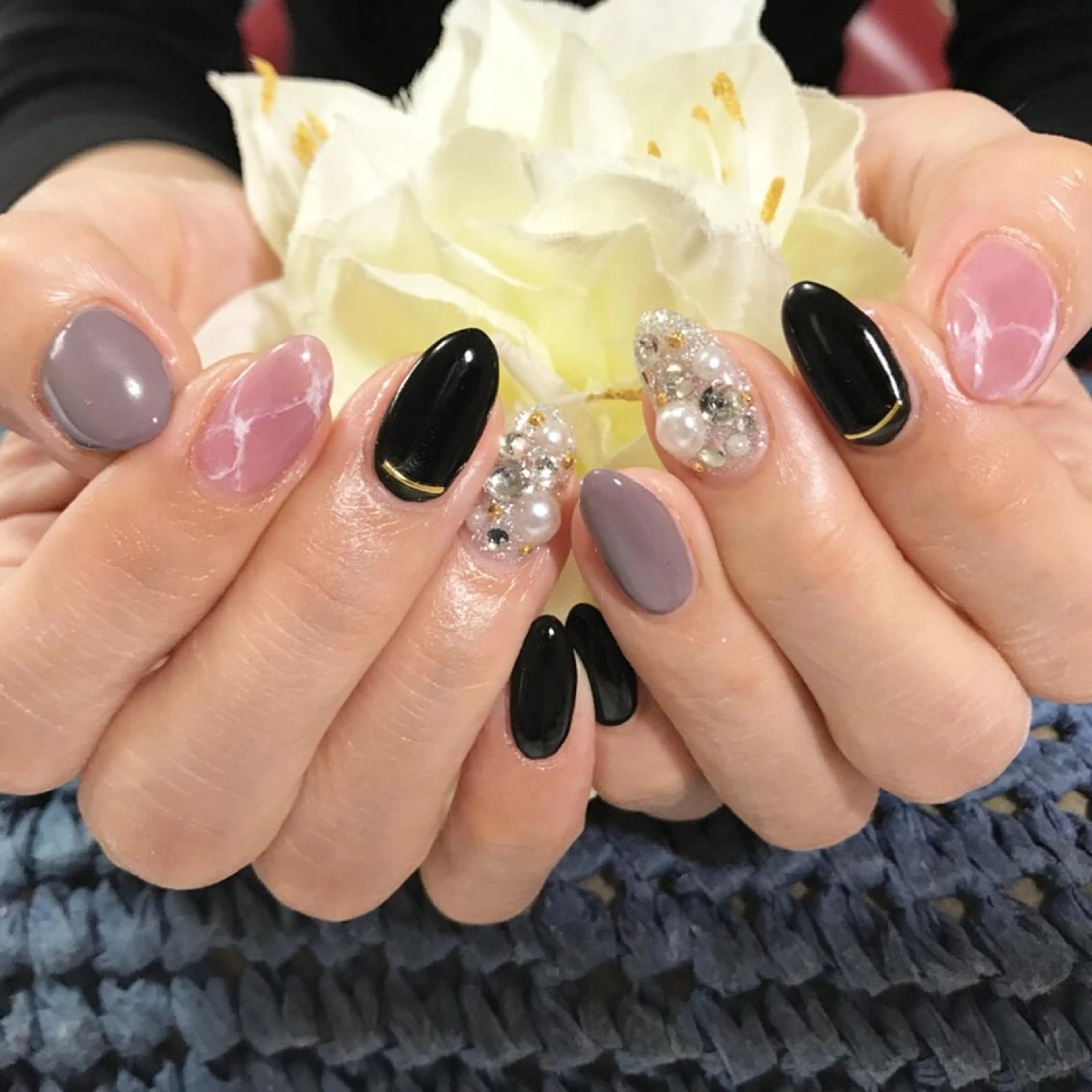 ネイル フットネイル 大理石ネイル(マーブル) ピンク シンプルネイル 春ネイル nail fufla ♡yamane♡のネイルデザイン
