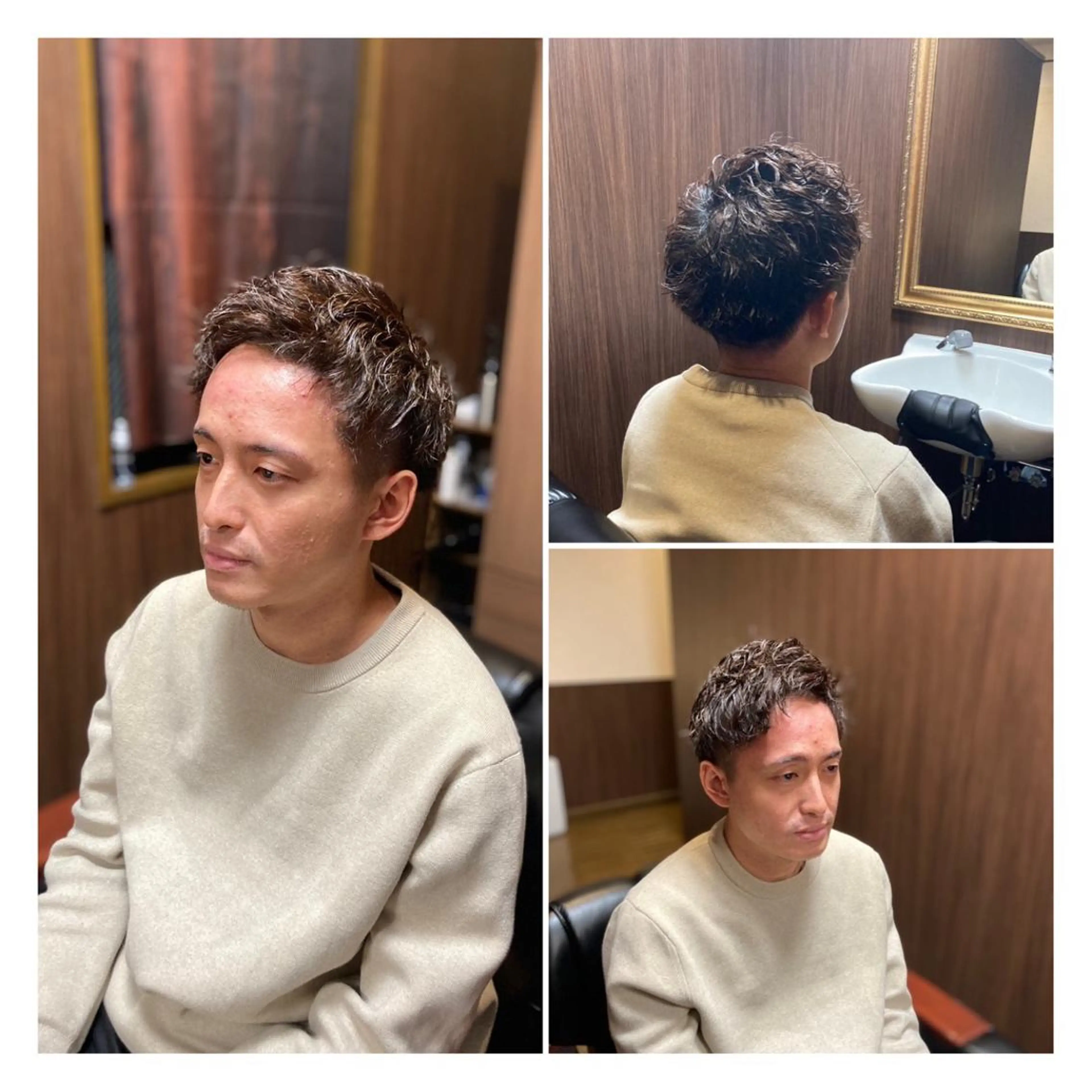 ショート パーマ メンズ メンズパーマ ツイストスパイラルパーマ スパイラルパーマ BARBER CLASSICSのヘアスタイル