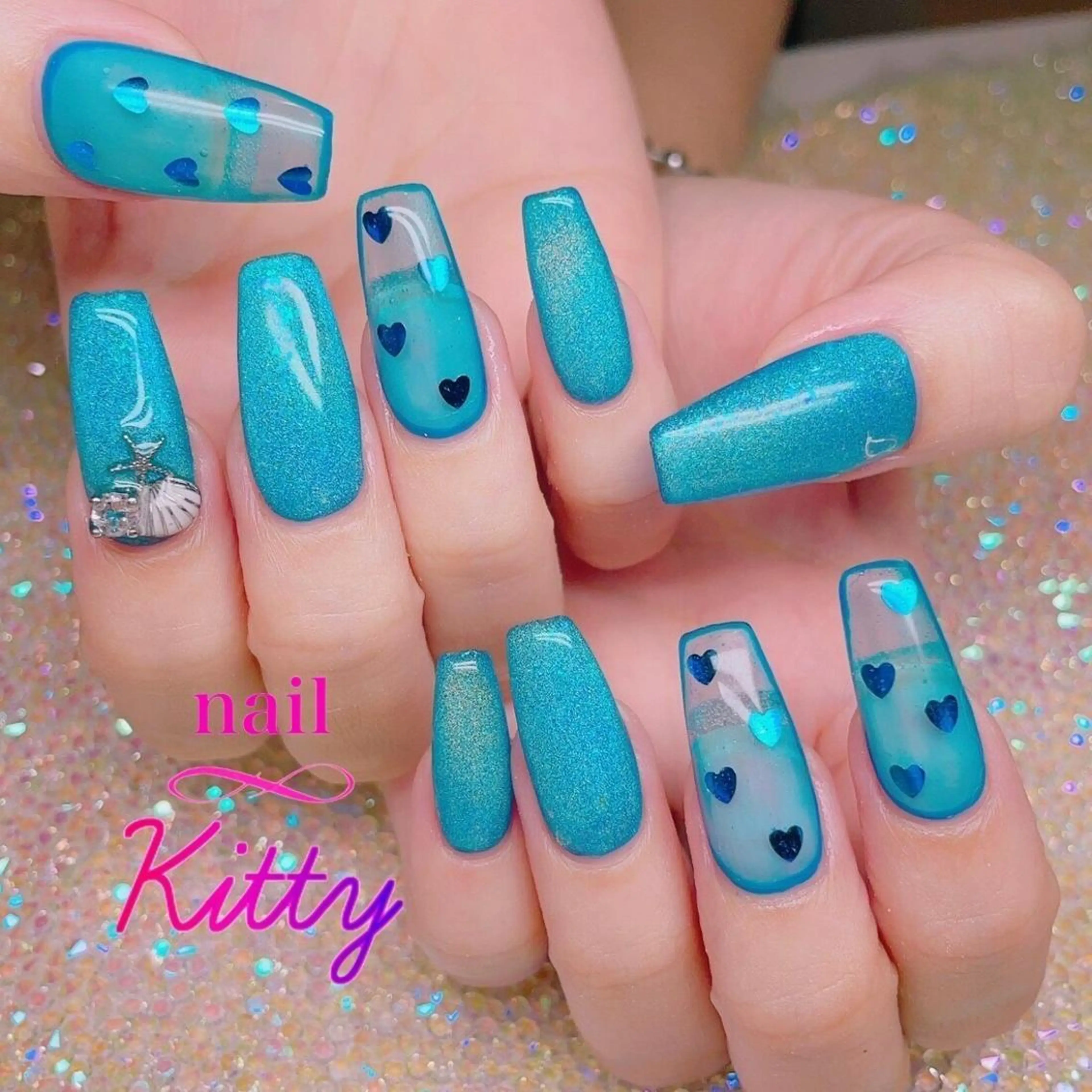 【オフなし】ジェルチップ長さ出し☆お持ち込みアートMコース【15500円から】の写真