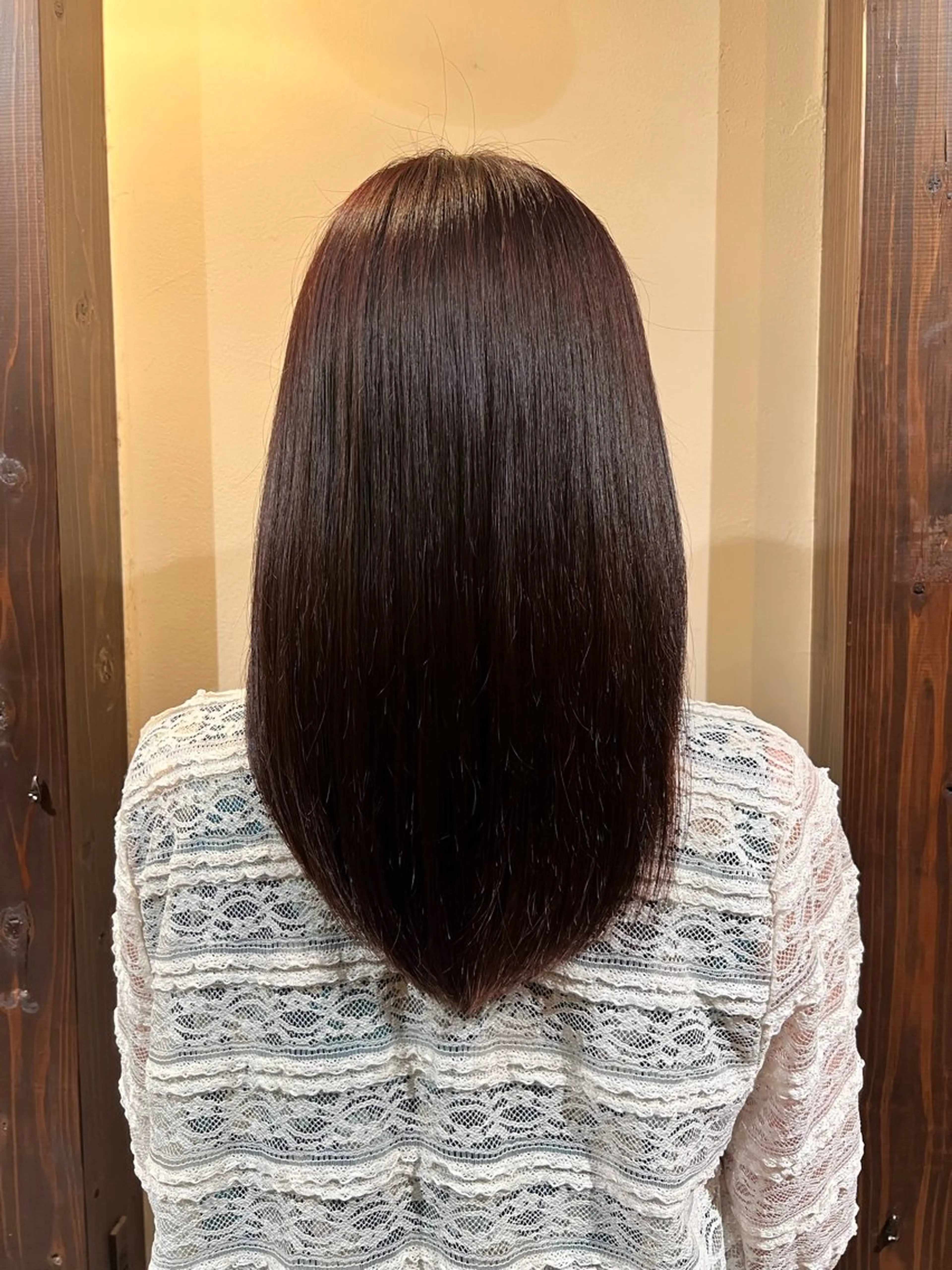 セミロング カラー ヘアカラー まゆ/髪質改善 ストレート/スパ🫧のヘアスタイル