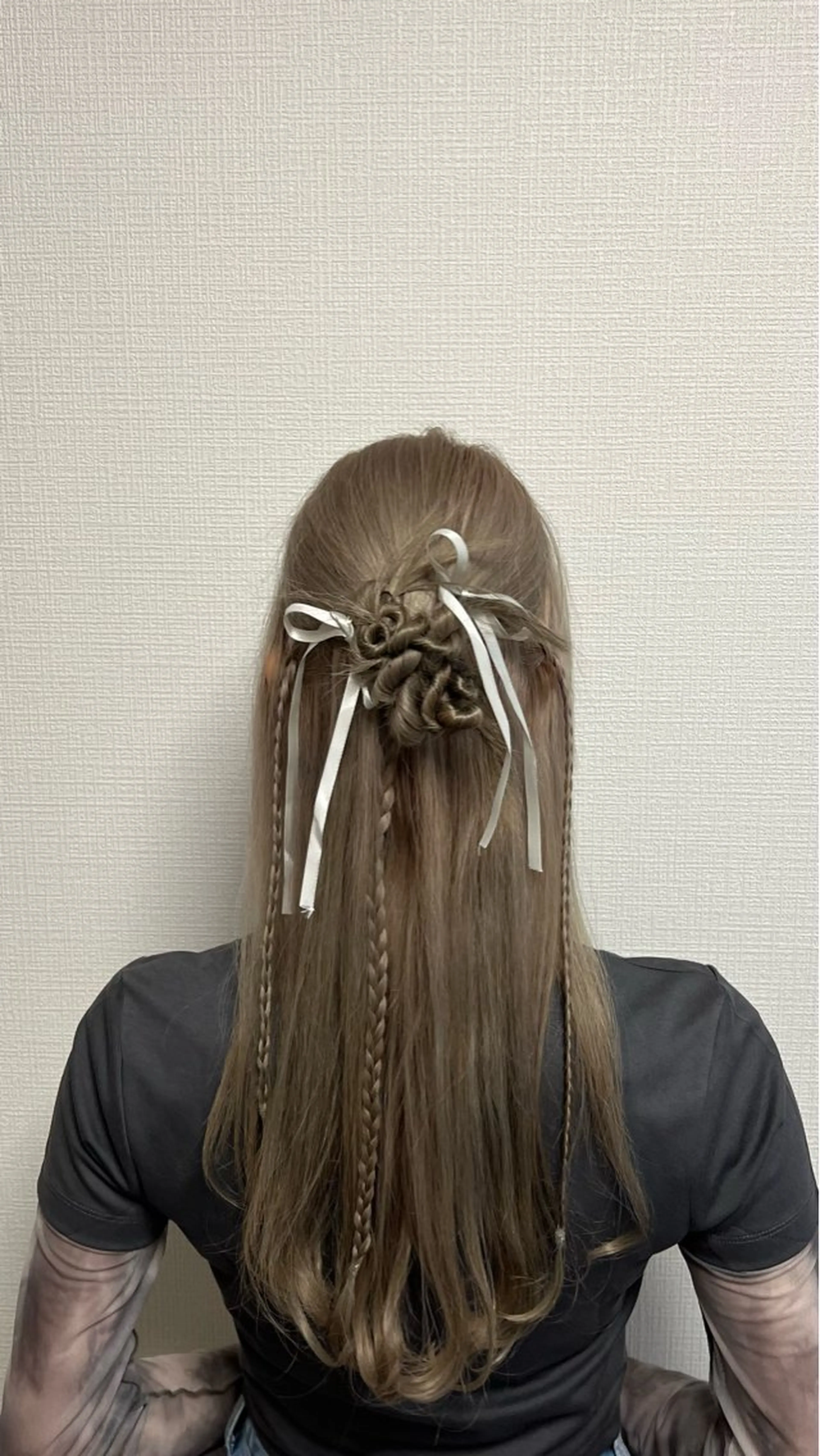 ロング ヘアアレンジ ハーフアップ カラー/ヘアセット Nanami💗のヘアスタイル