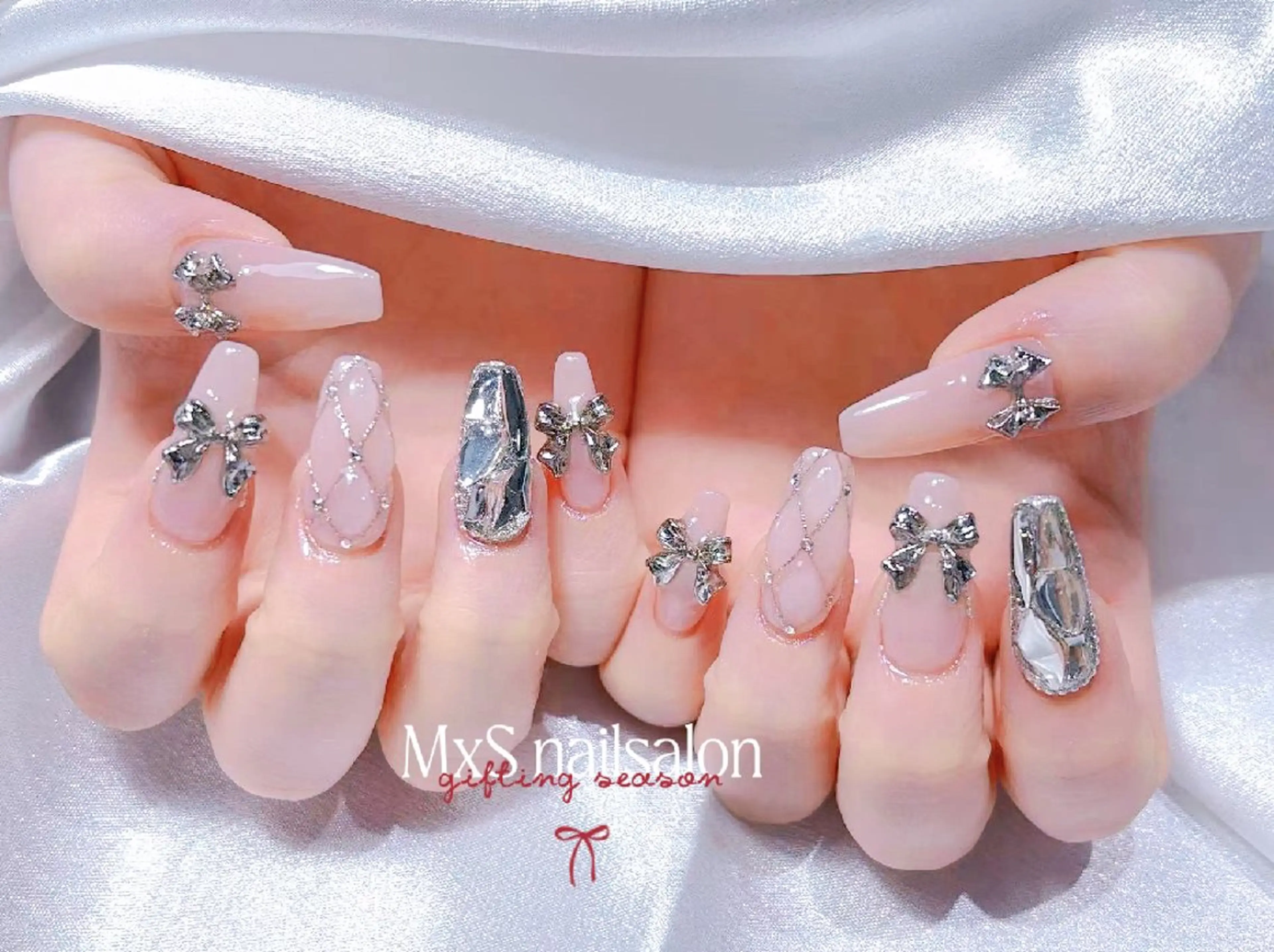 ネイル 成人式 ジェルネイル 韓国ネイル マグネットネイル パラジェル ハンドネイル M×S Nail みなのネイルデザイン