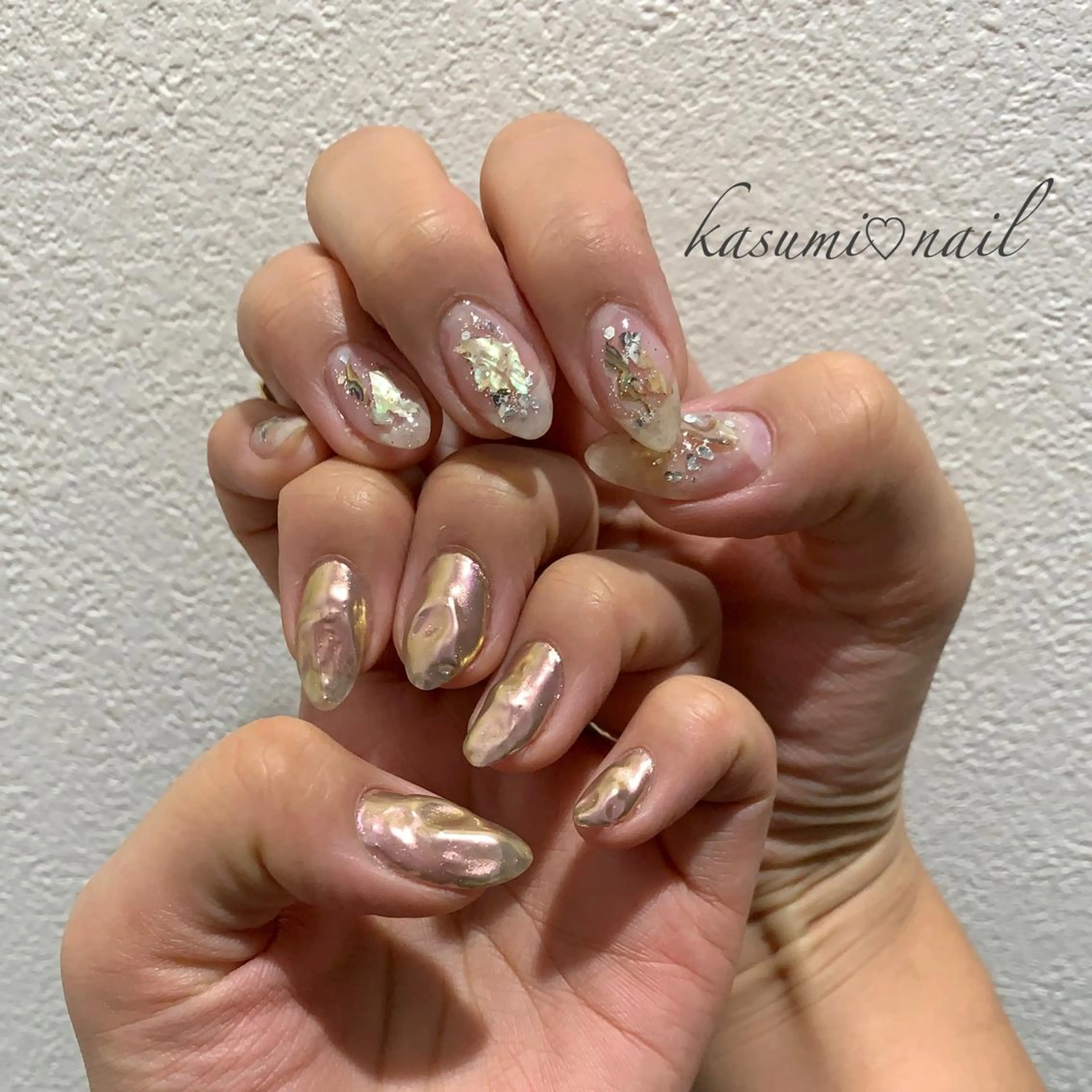 ネイル アートネイル フットネイル 大理石ネイル(マーブル) ミラーネイル ニュアンスネイル KASUMI♡ Nailのネイルデザイン