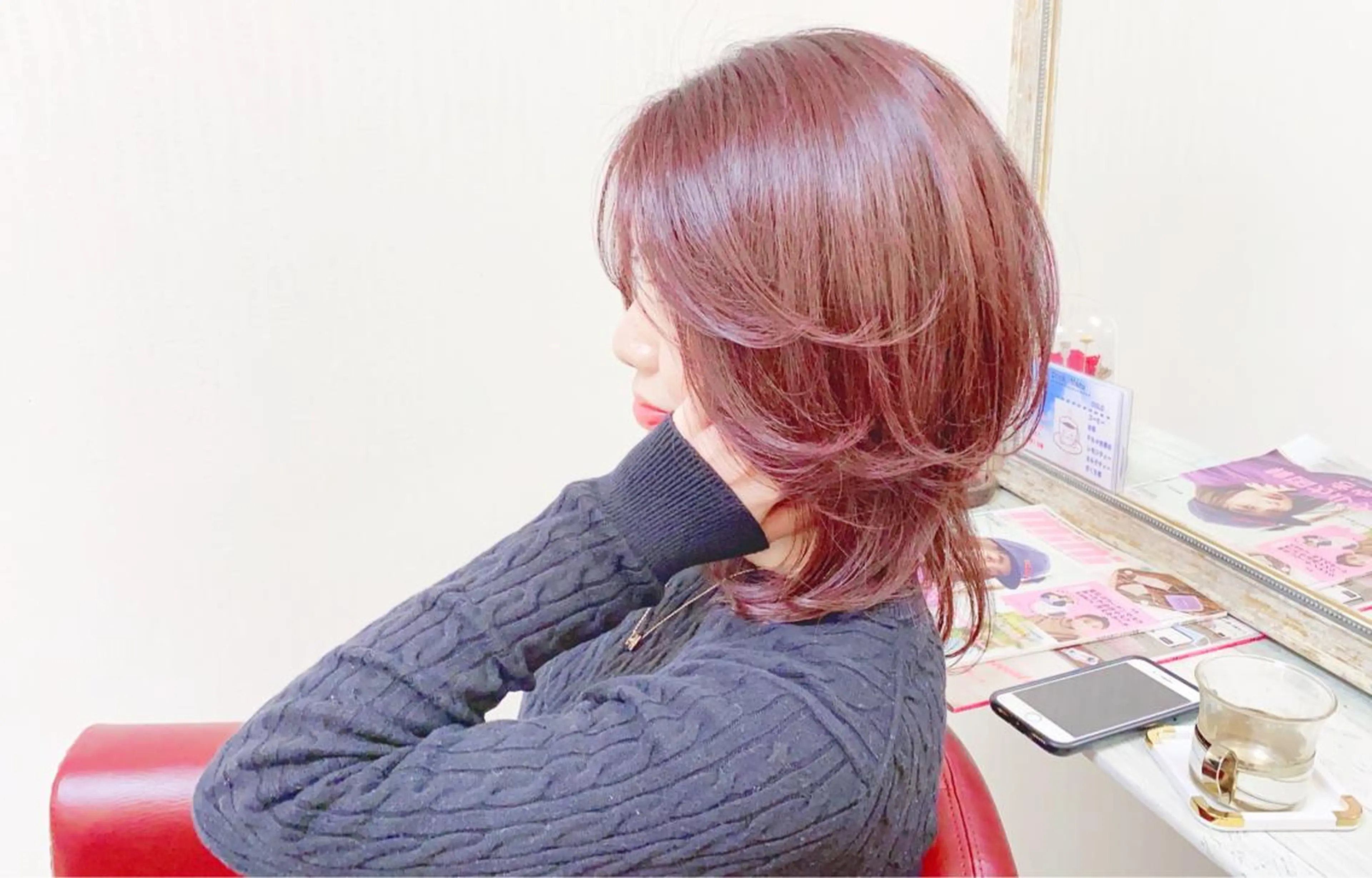 ミディアム カラー カット ヘアカラー トリートメント YURI ✨のヘアスタイル