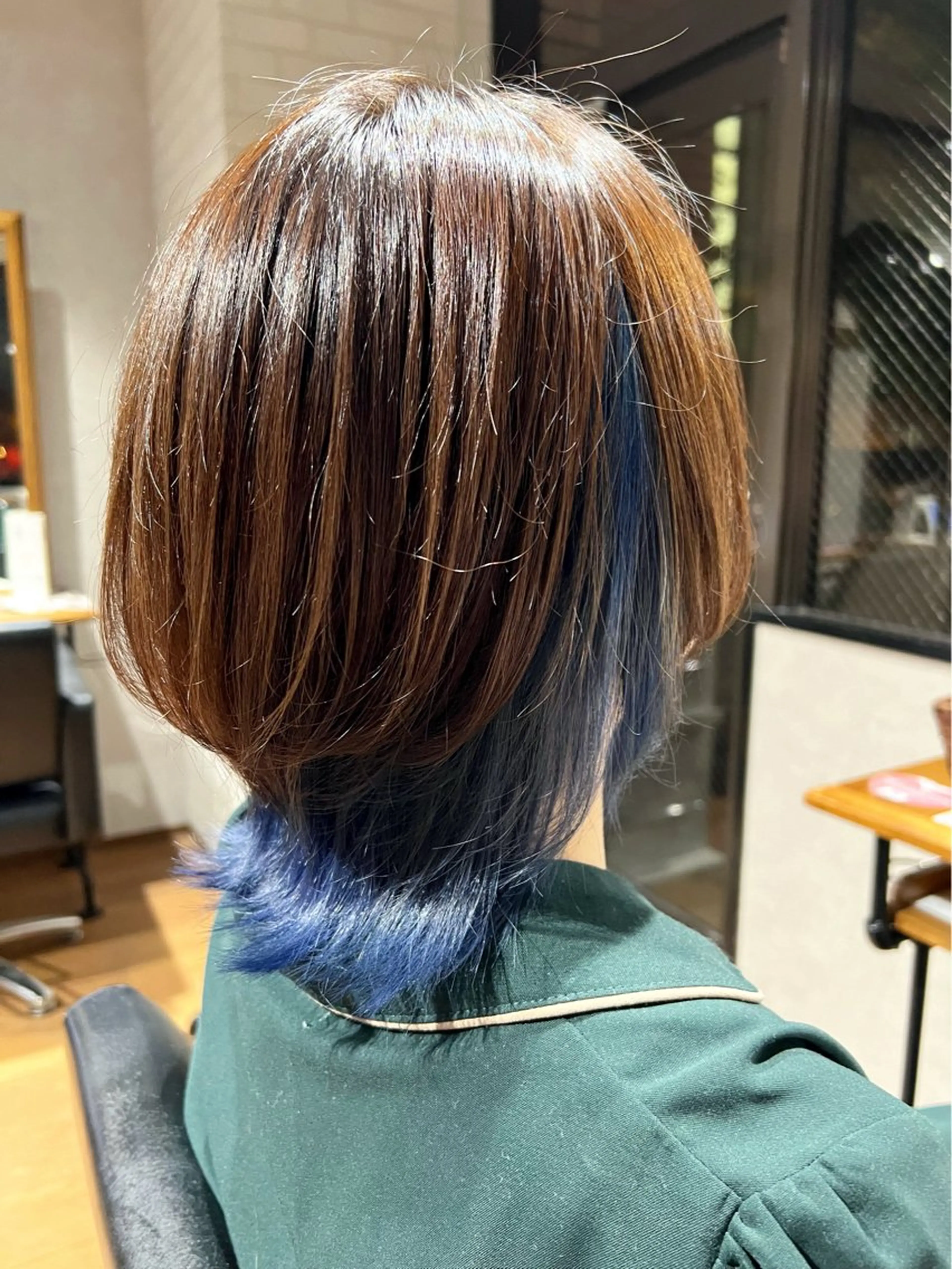 セミロング カラー ブルーカラー インナーカラー カット ヘアカラー ✨ハイトーン カラー福岡拓也✨のヘアスタイル