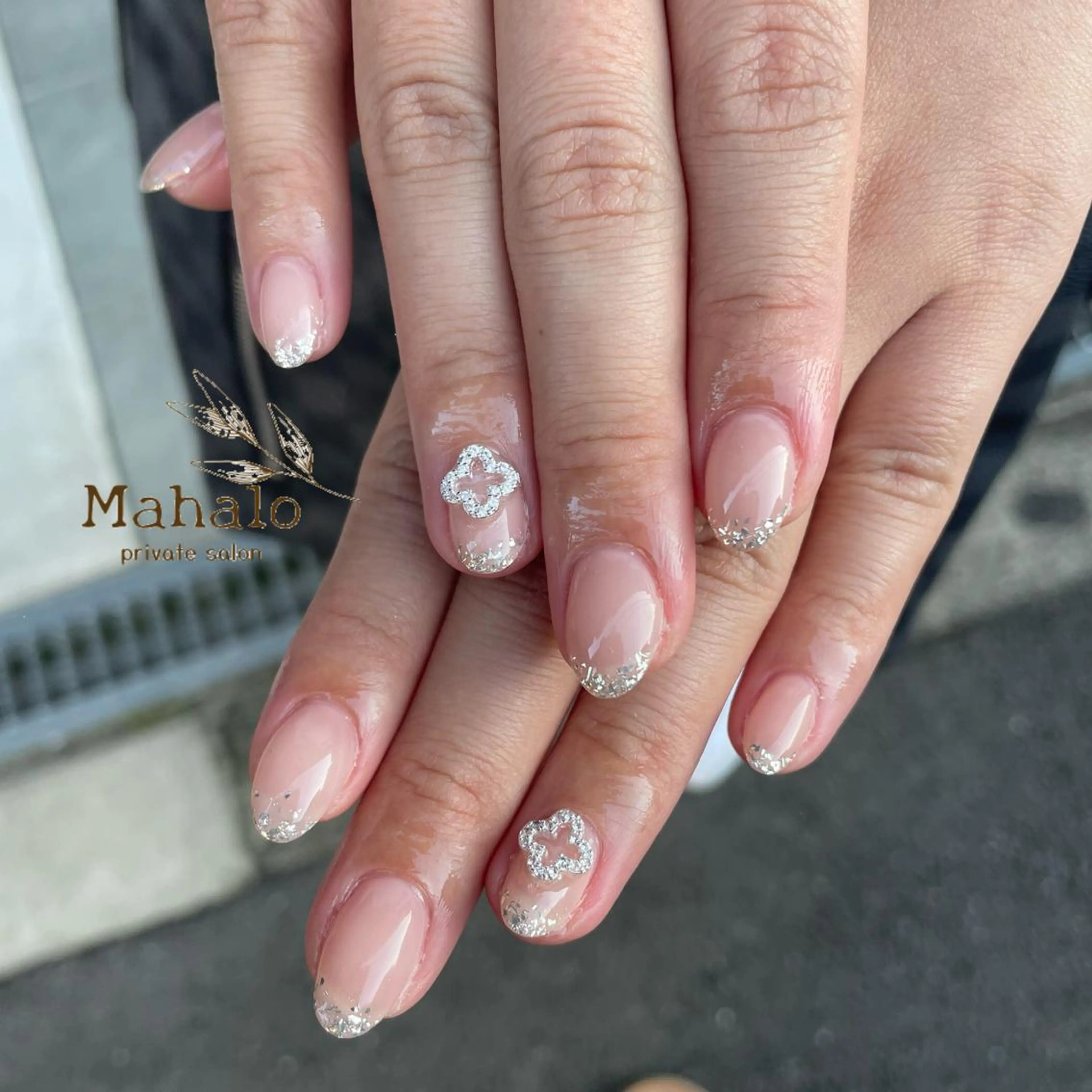 ネイル フレンチネイル ラメ(グリッター) スカルプネイル まはろ ねいる🌺のエステ・リラクイメージ