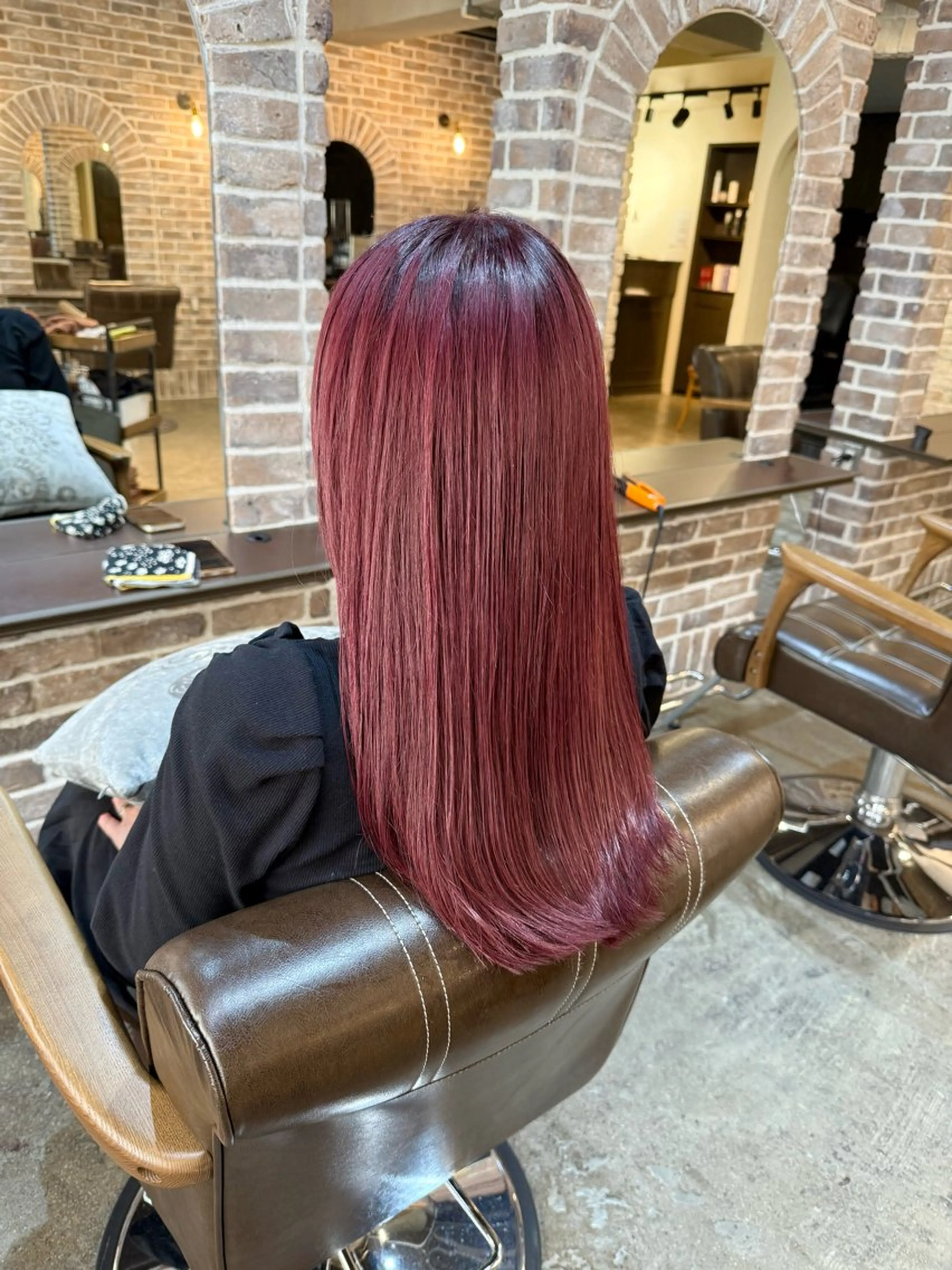 ロング カラー ブリーチ ブリーチなしカラー レッドカラー ヘアカラー トリートメント ACROあべの店所属・艶カラー/インナー /グラデ/大西小百合のヘアスタイル