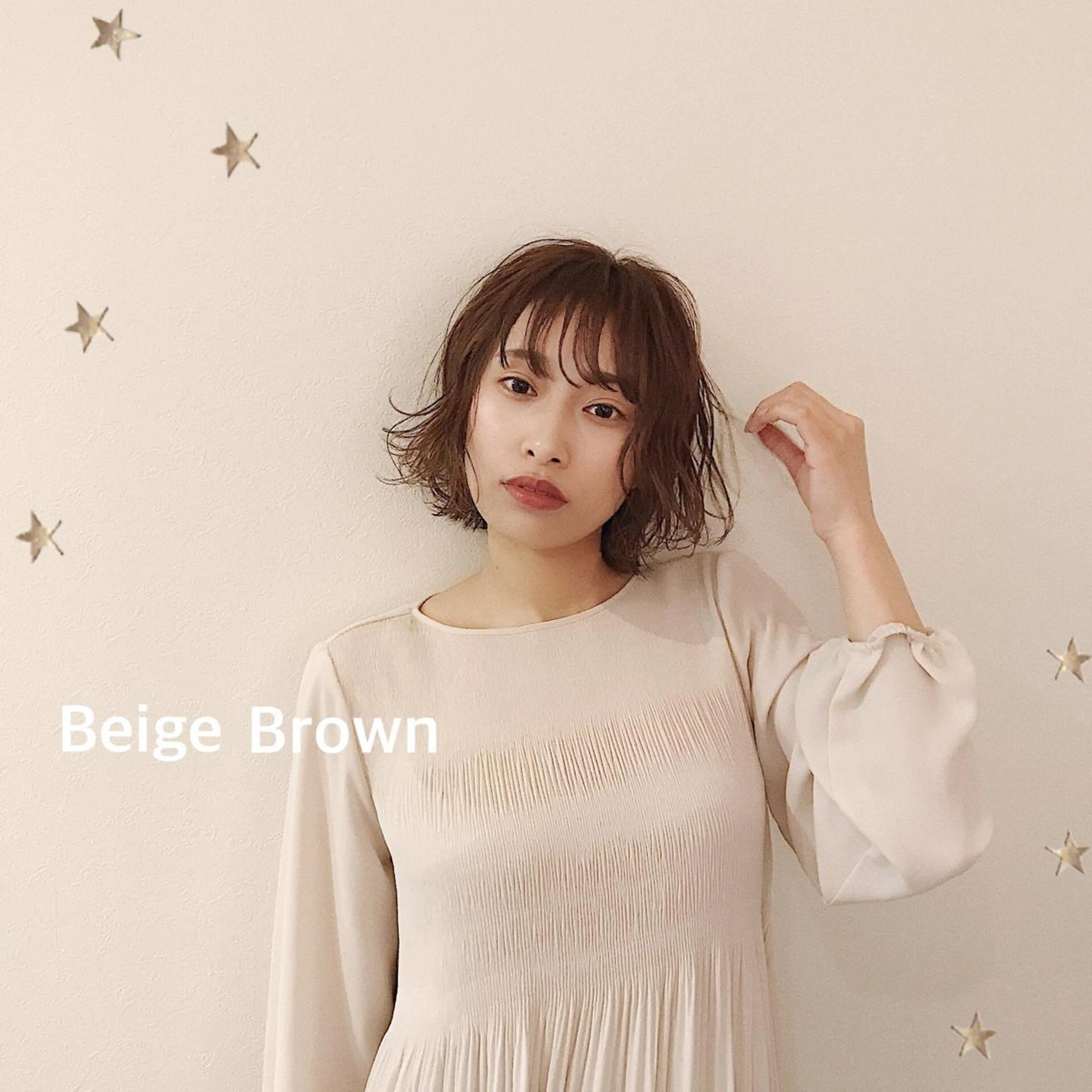 ミディアム カラー カット ヘアカラー 市川 千夏のヘアスタイル