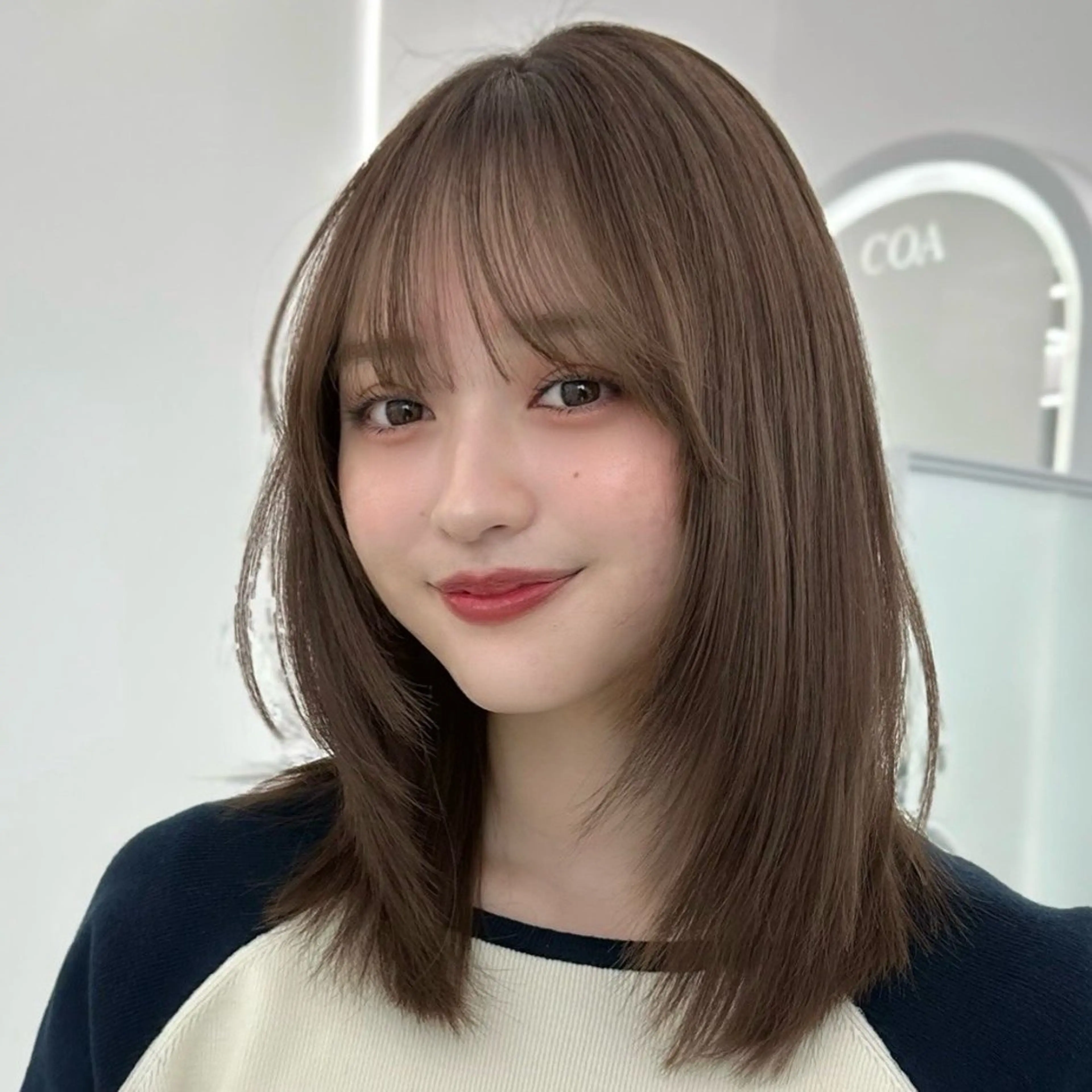 ミディアム カラー トリートメント 前髪/似合わせカット COA こも.のヘアスタイル