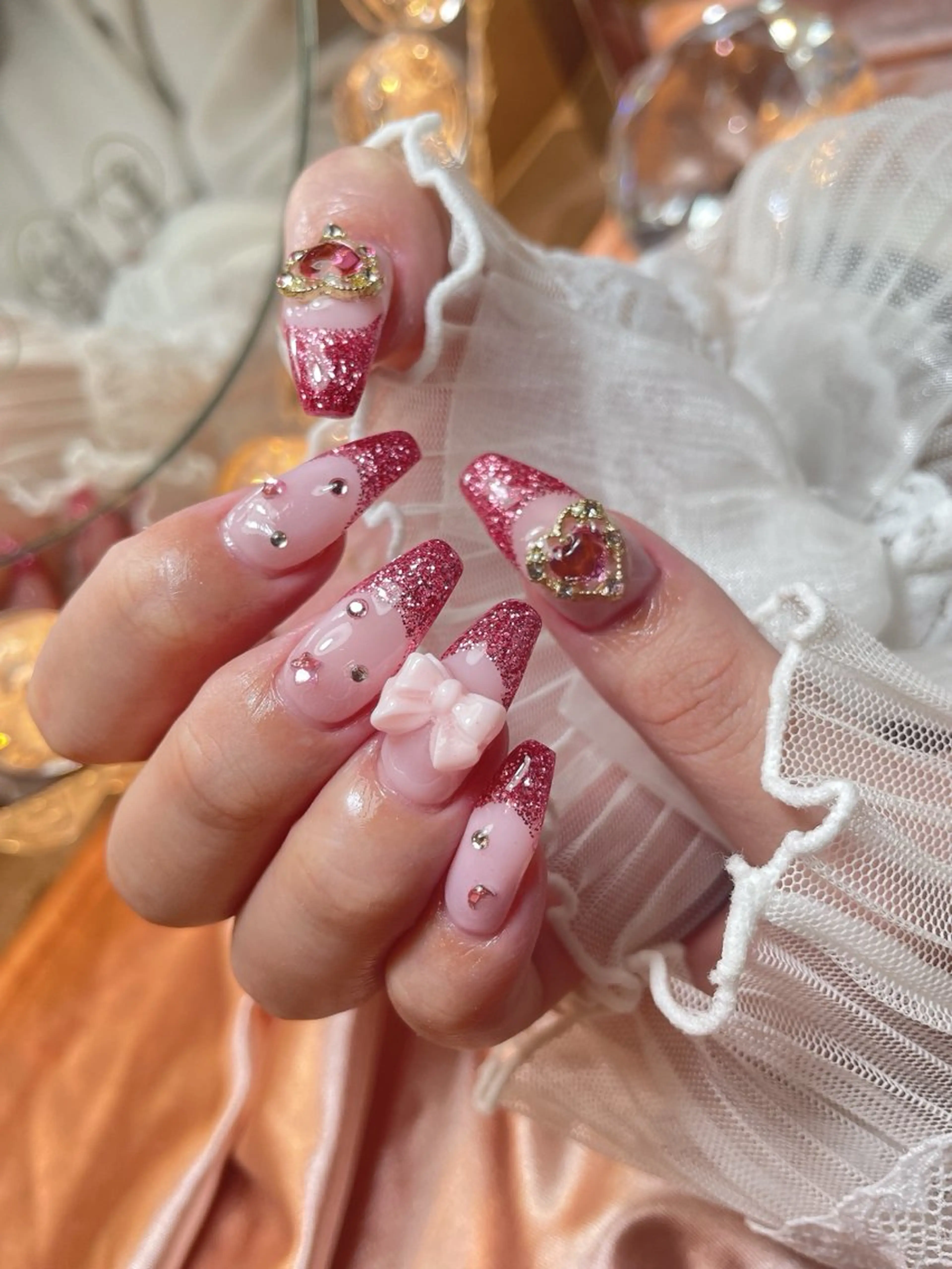 ネイル 23時まで❤︎韓国、 ワンホンネイルのネイルデザイン