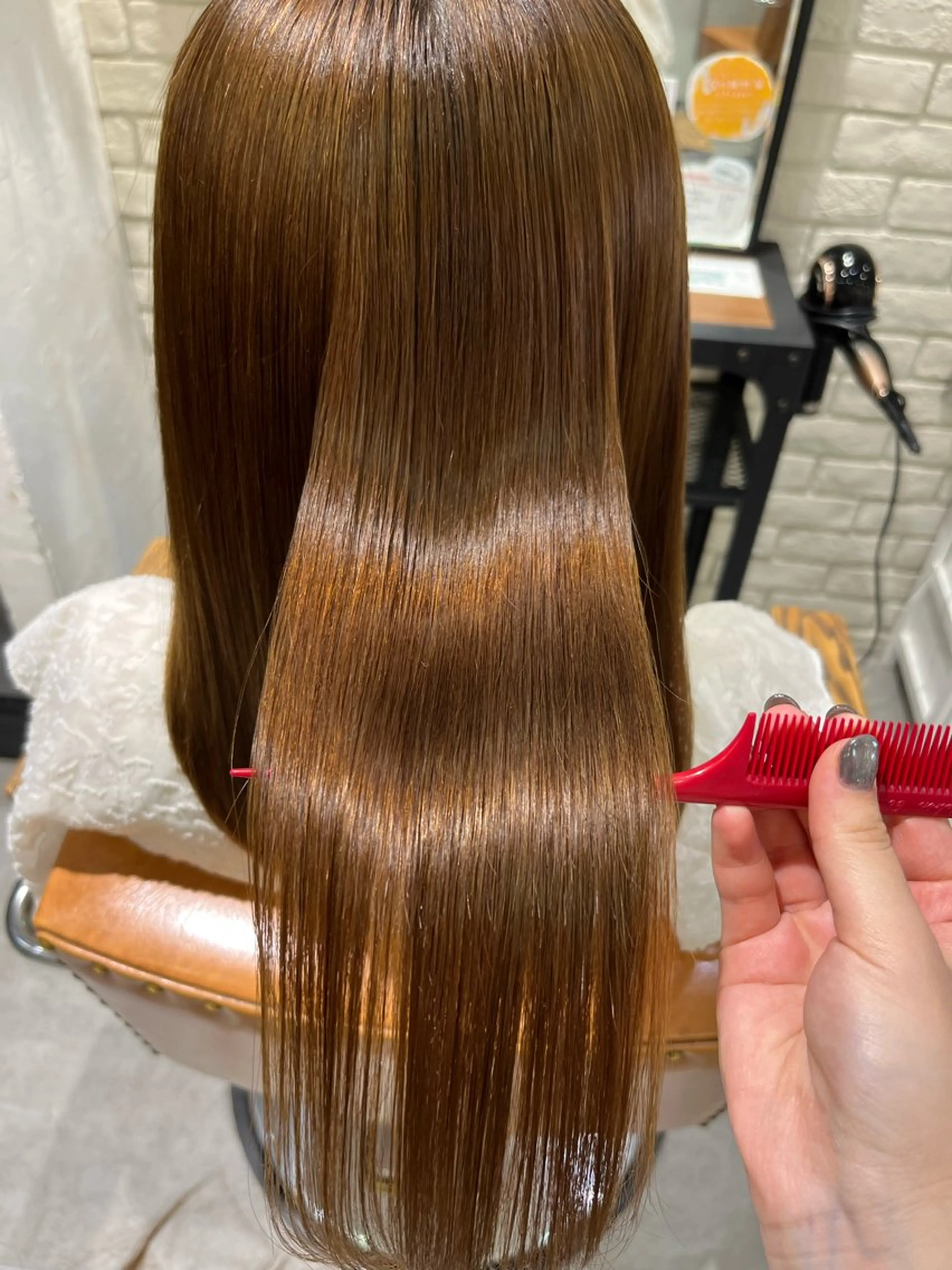 ミディアム ハイライト 髪質改善 縮毛矯正 トリートメント 髪質改善アンジュール かのんのヘアスタイル