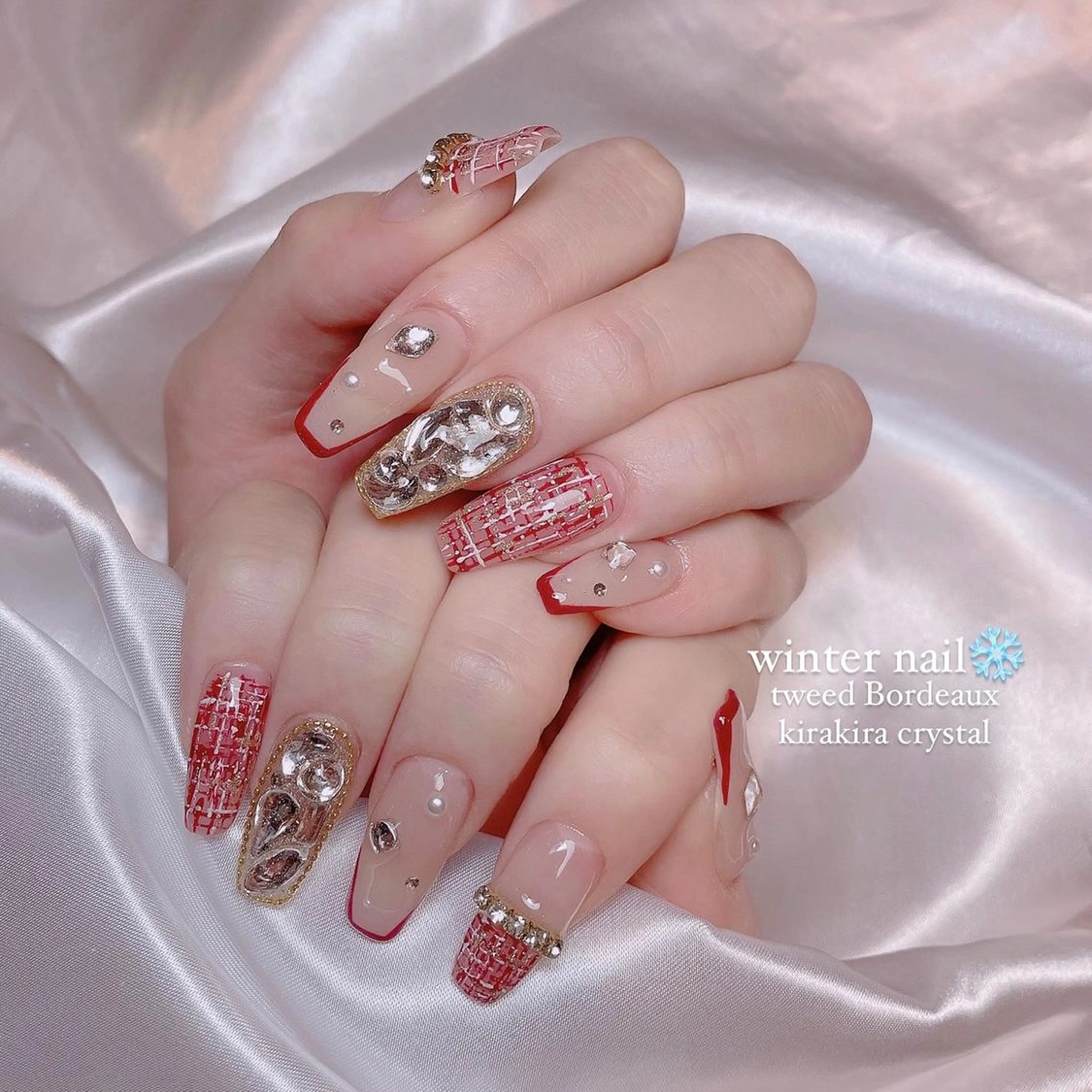 ネイル ツイードネイル Arowa 伊田のネイルデザイン