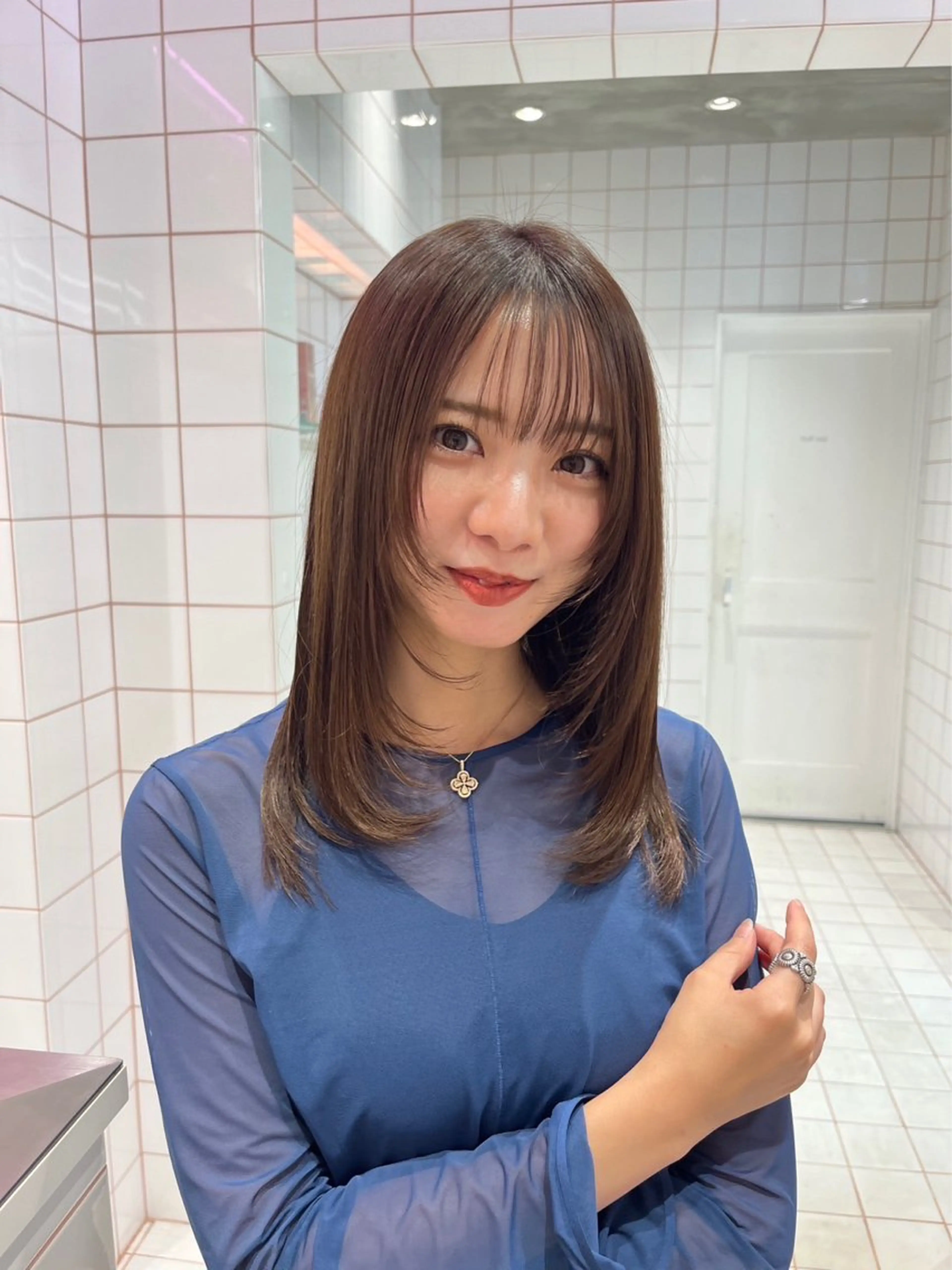 セミロング カラー 💎韓国レイヤー/ 髪質改善💎武村侑哉のヘアスタイル