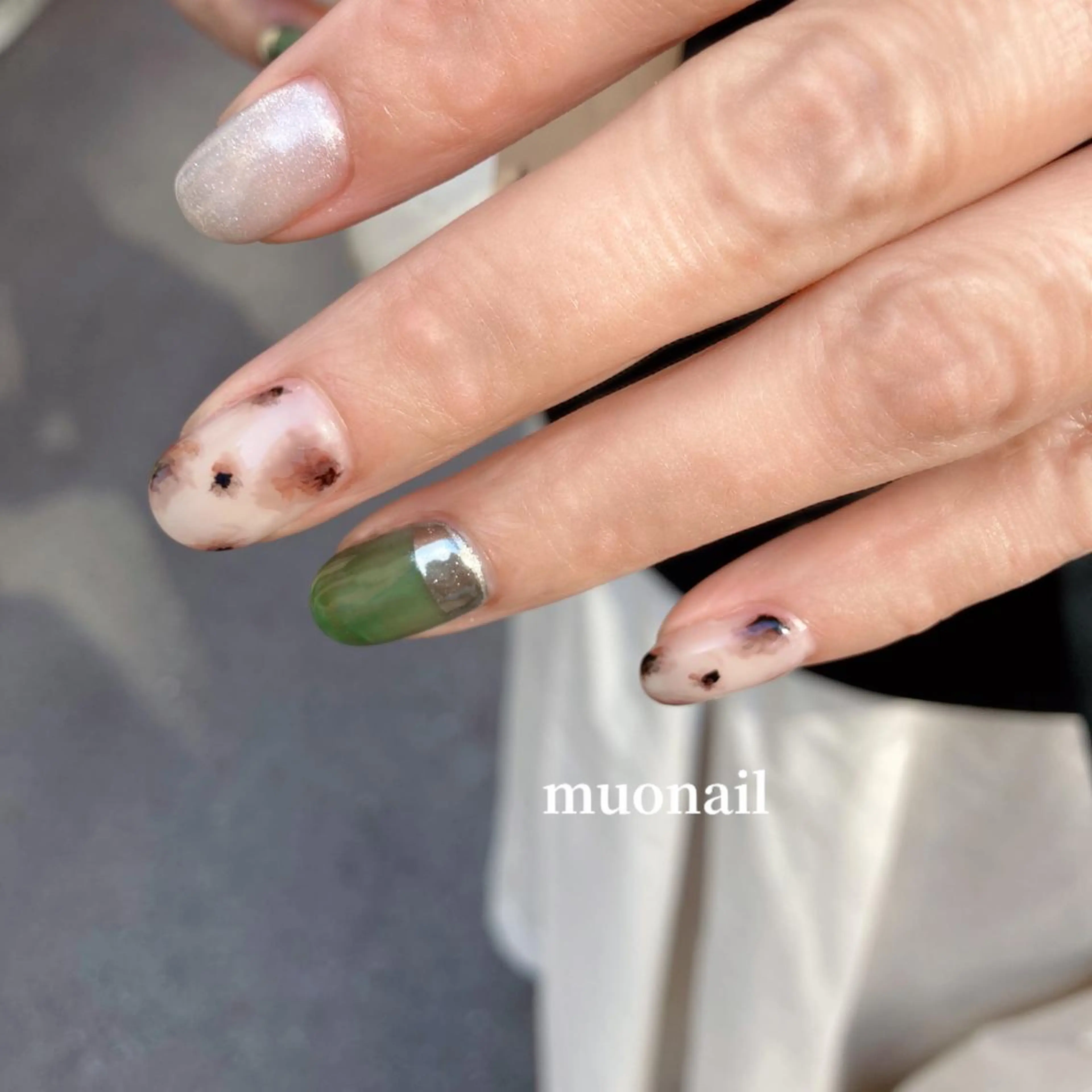 ネイル アニマル柄 マグネットネイル 中川 ほののネイルデザイン