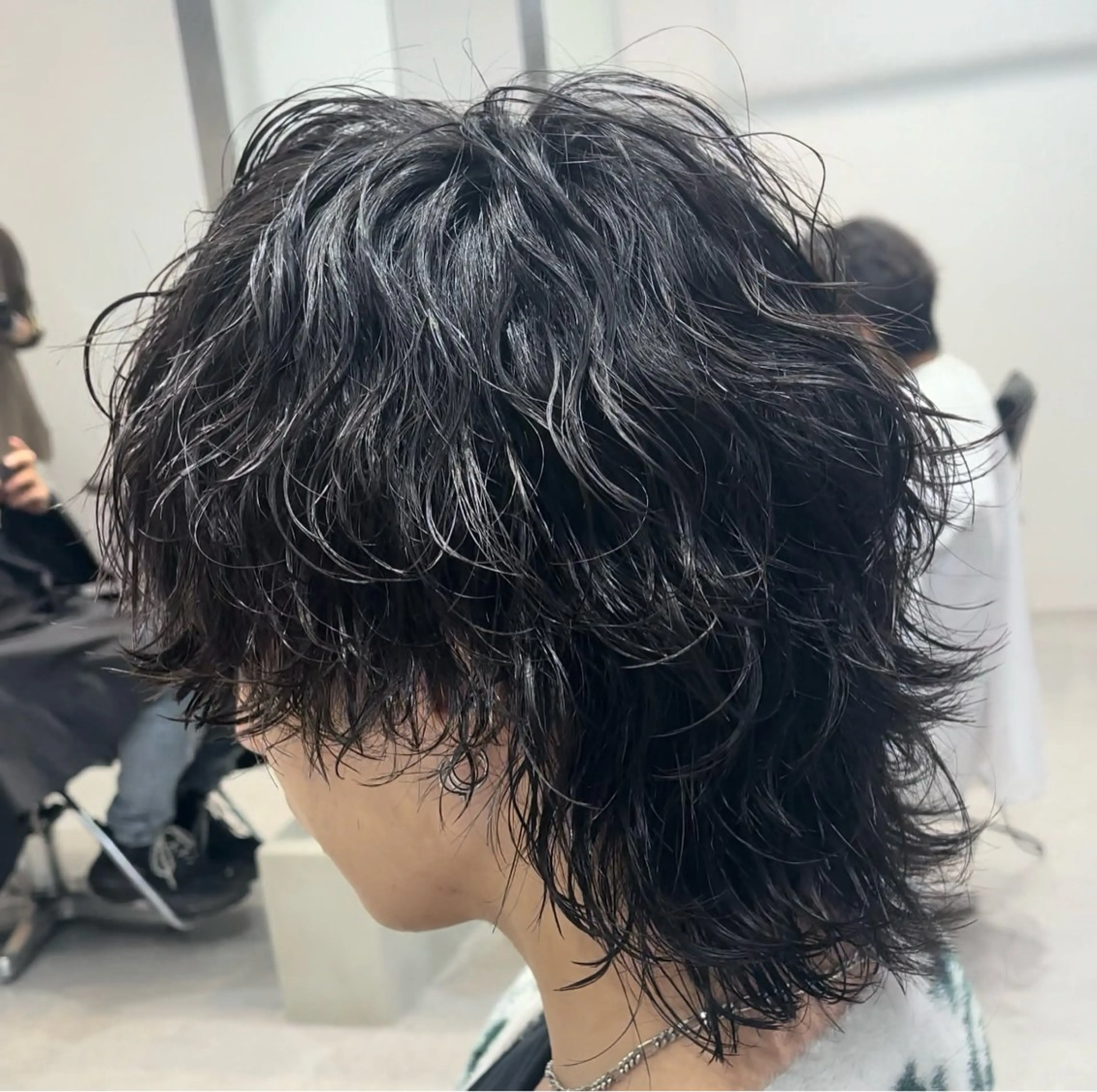 セミロング パーマ ヘアアレンジ メンズ fifth 石川 凪のヘアスタイル