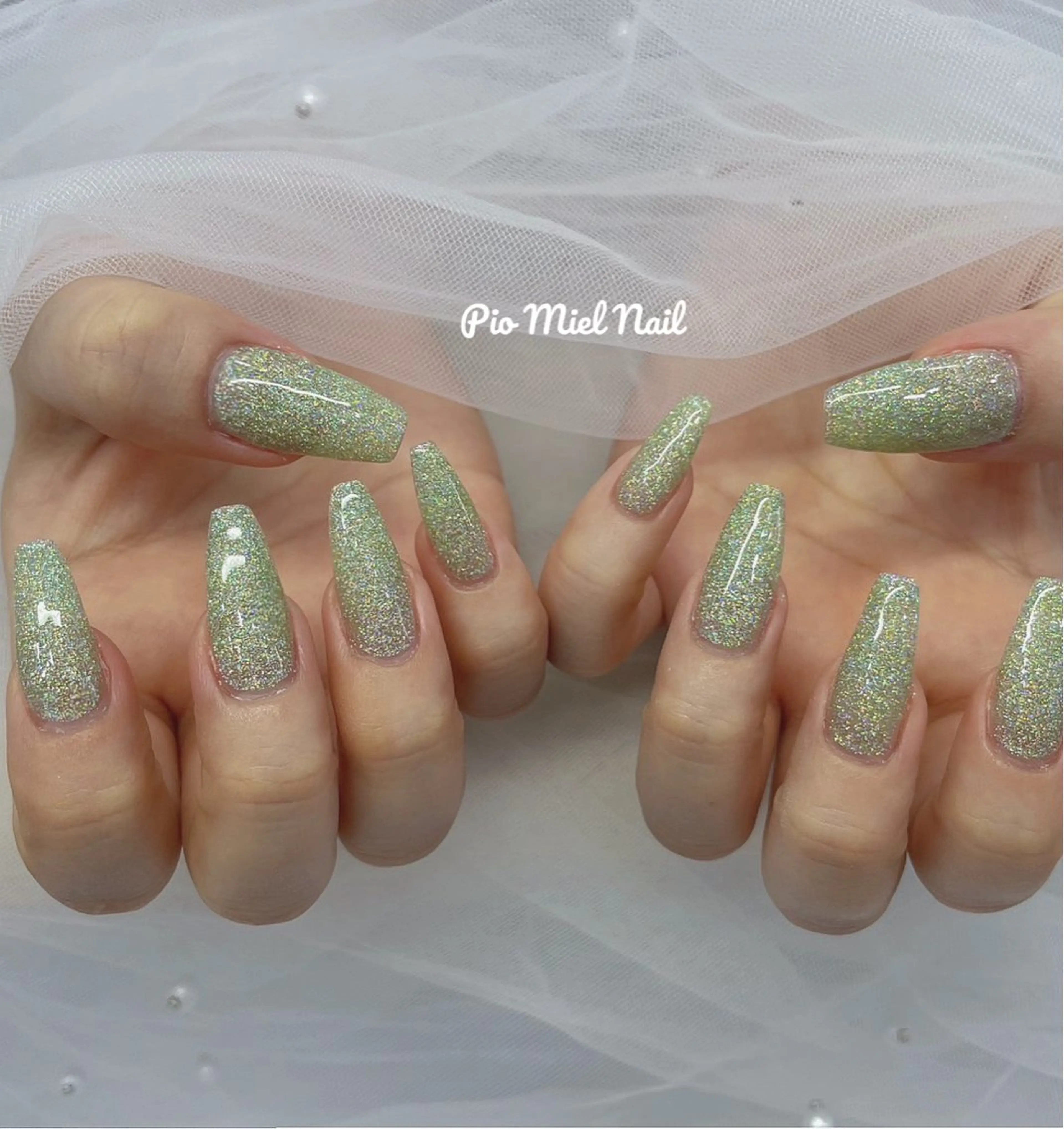 ミディアム 韓国風ヘア ハンドネイル Pio Mielのネイルデザイン