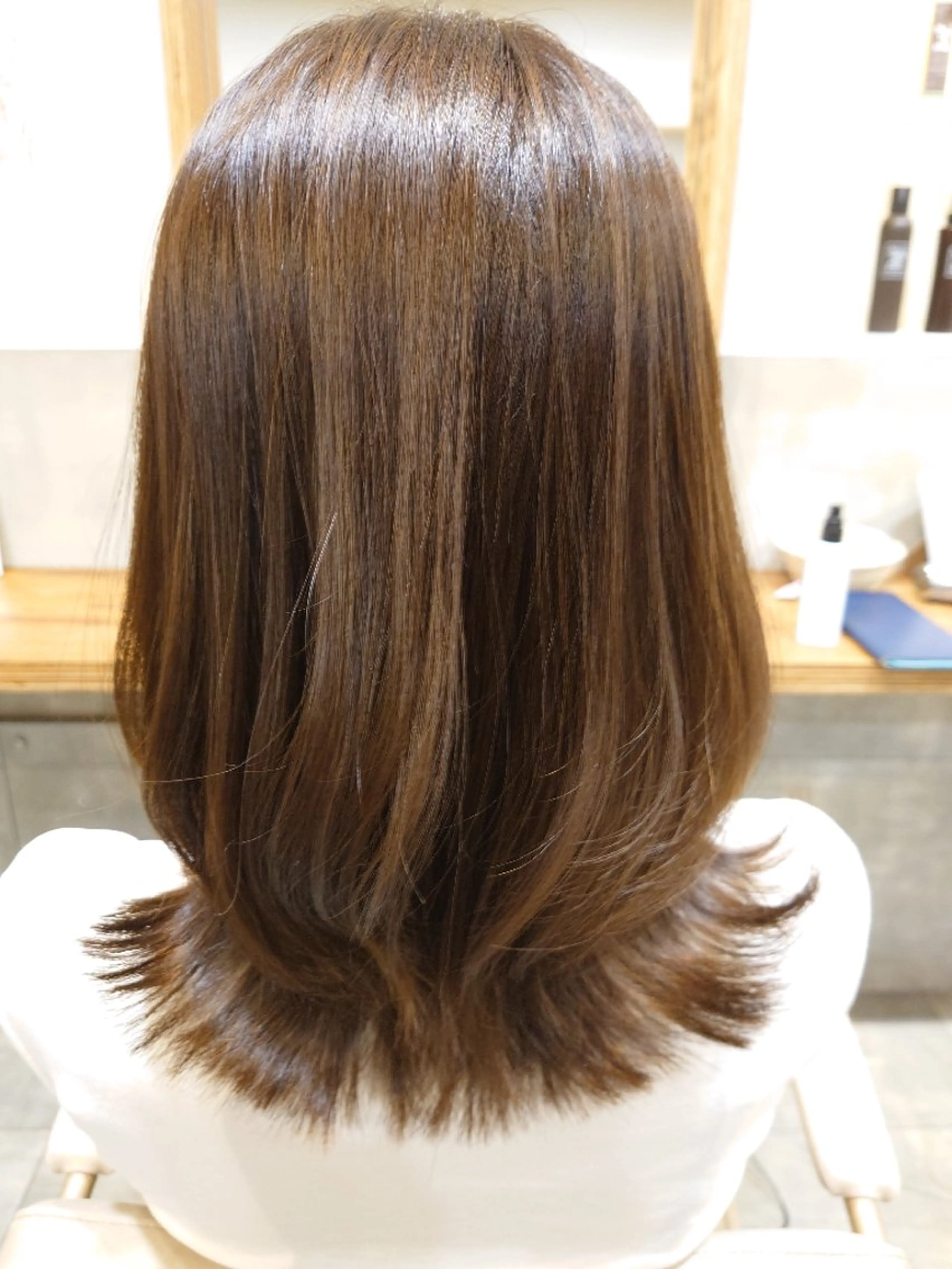 カラー セミロング ボブ くびれヘア カット ヘアカラー 東梅田/美髪矯正/ 大貫一輝のヘアスタイル