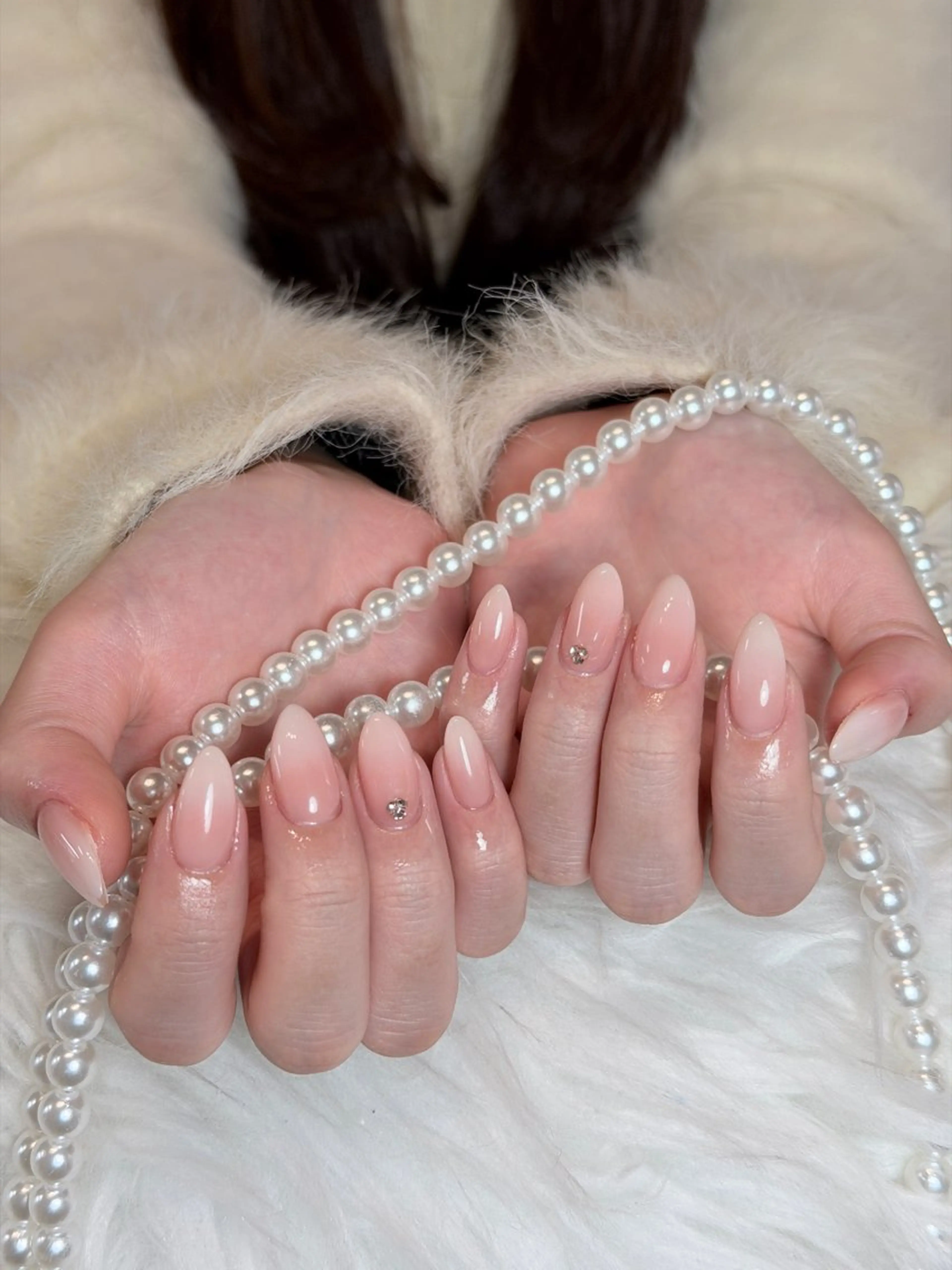 ネイル オーロラネイル ボルドー ブラウン 氷ネイル・うるうるネイル キラキラネイル ハンドネイル Julli NailStudioのネイルデザイン