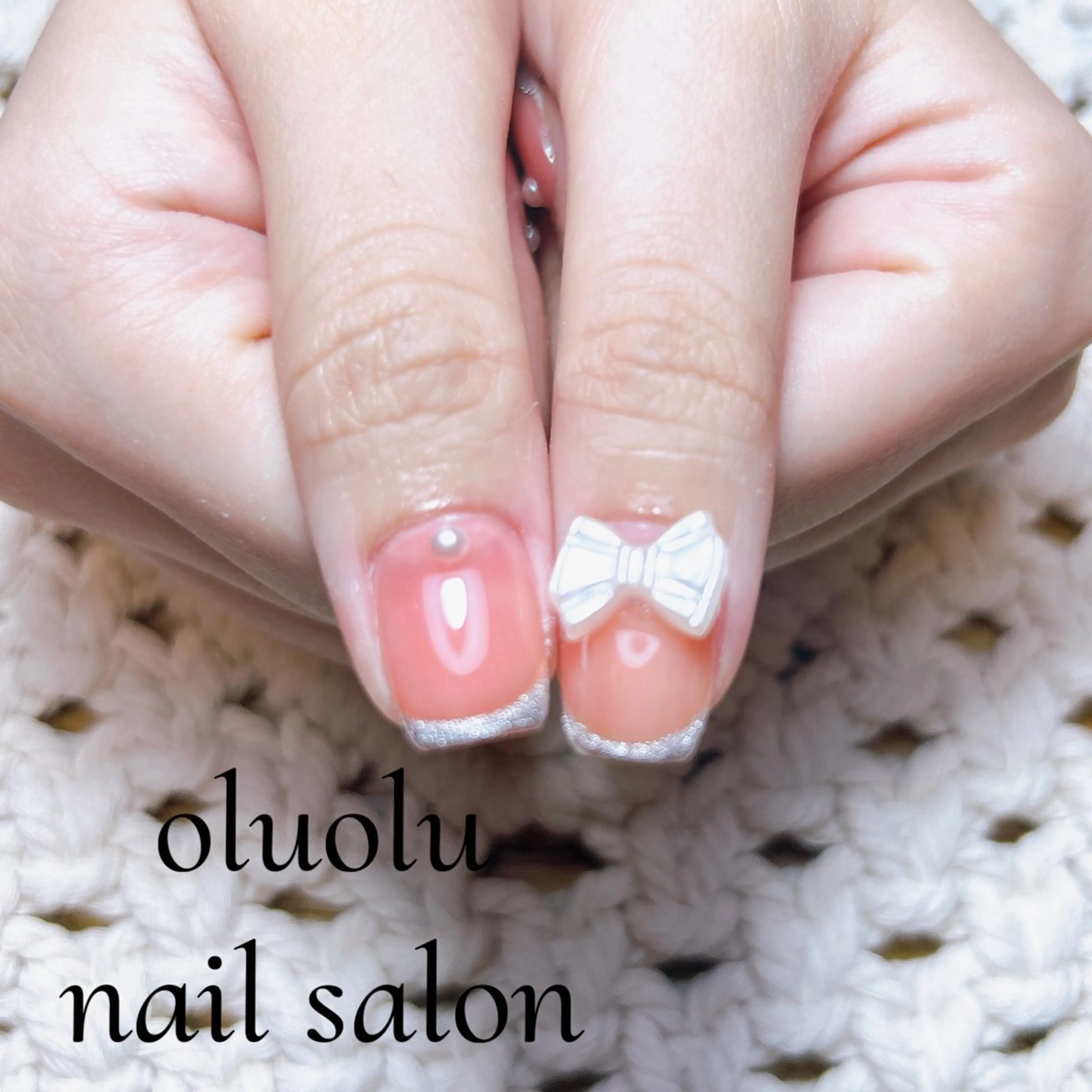 ネイル フレンチネイル リボン oluolu nailsalonのネイルデザイン