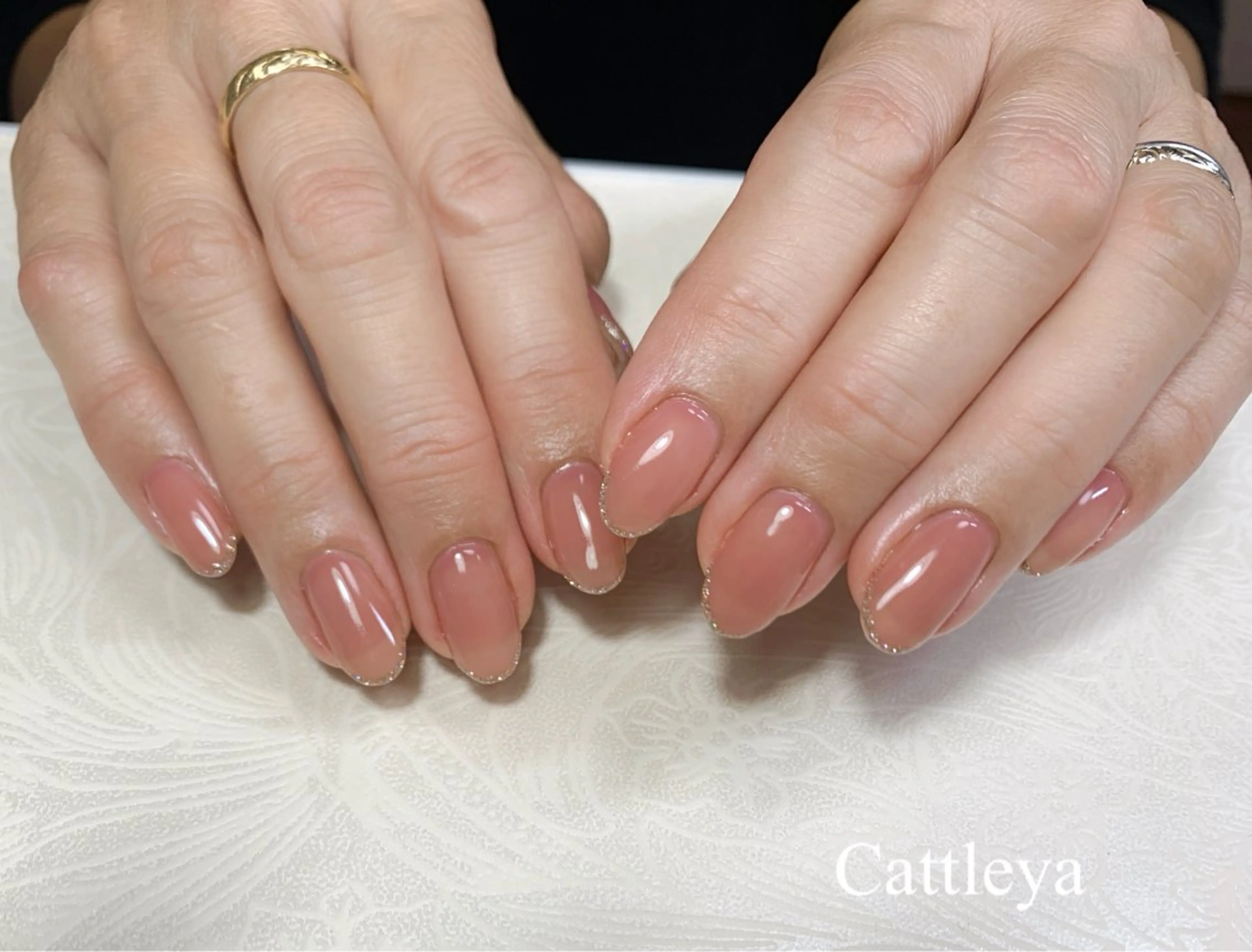 ネイル ラメ(グリッター) オフィスネイル ワンカラーネイル シンプルネイル Cattleya カトレアのネイルデザイン