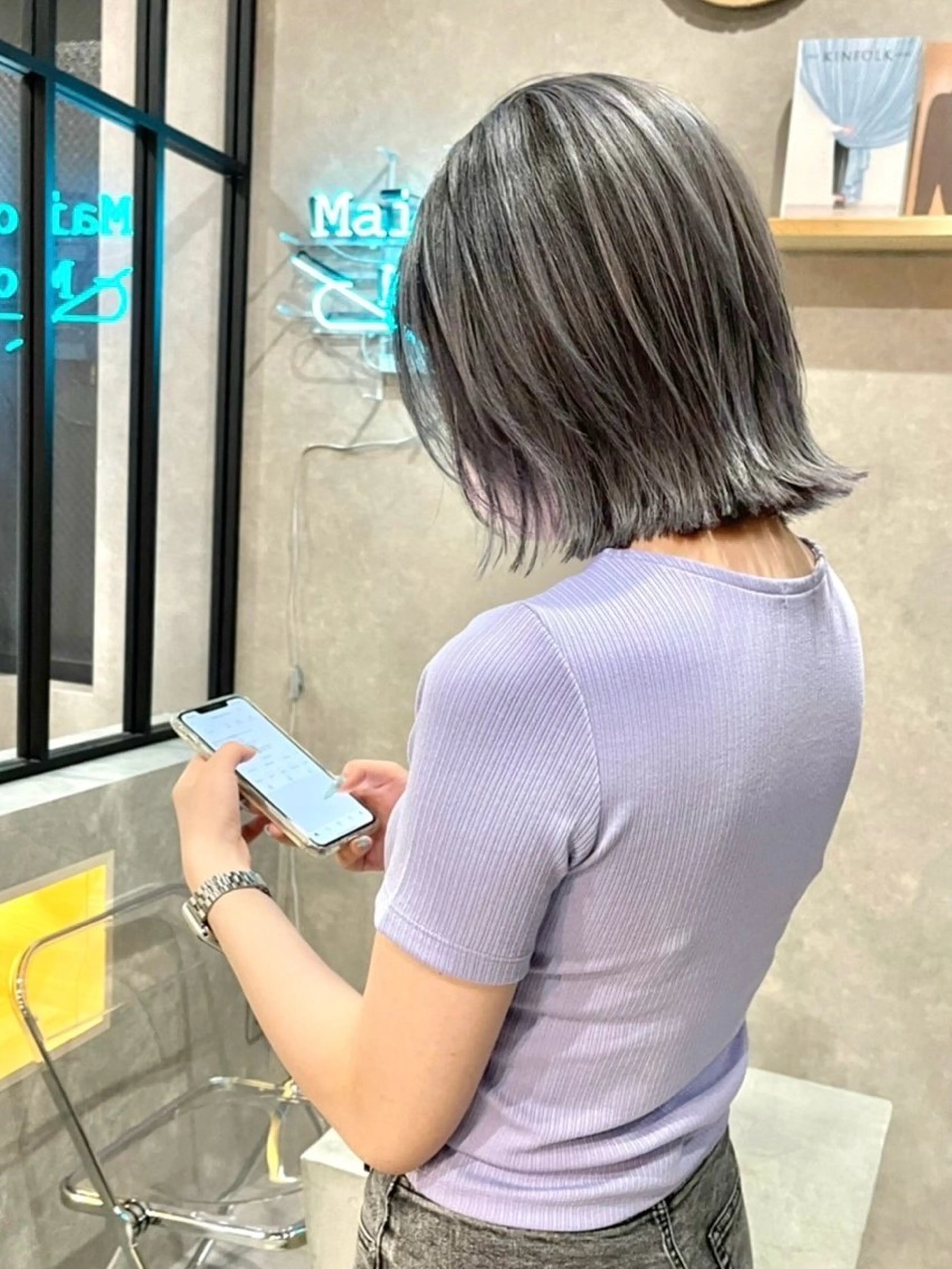 ミディアム カラー バレイヤージュ ブリーチ ケアブリーチ ハイライトカラー イルミナカラー ヘアカラー 成城美容室 YOSHIMURAのヘアスタイル