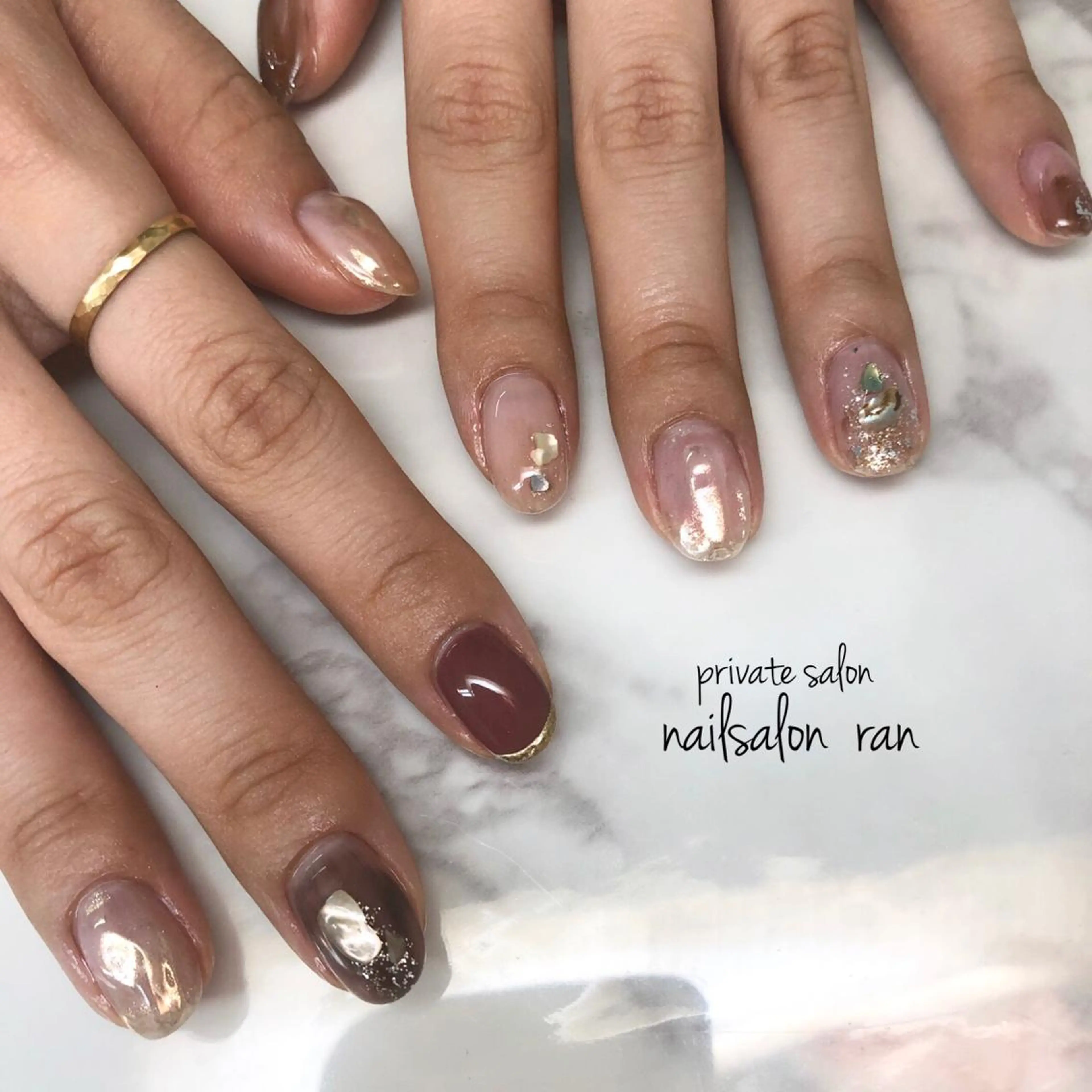 ネイル ミラーネイル 持ち込み nailsalon ranのネイルデザイン