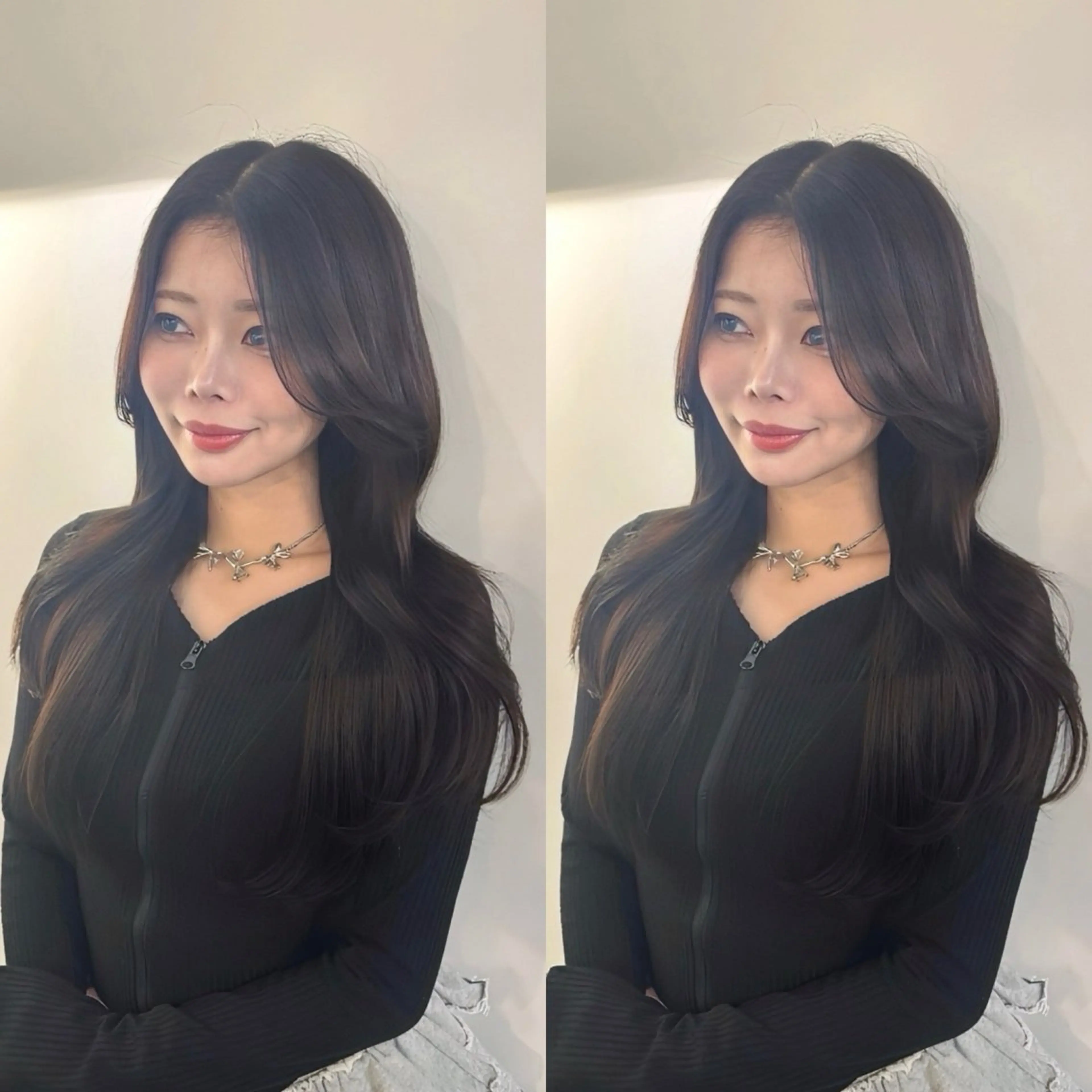 ロング ヘアカラー エクステ バレイヤージュ ボブ🌈ナツヤのヘアスタイル