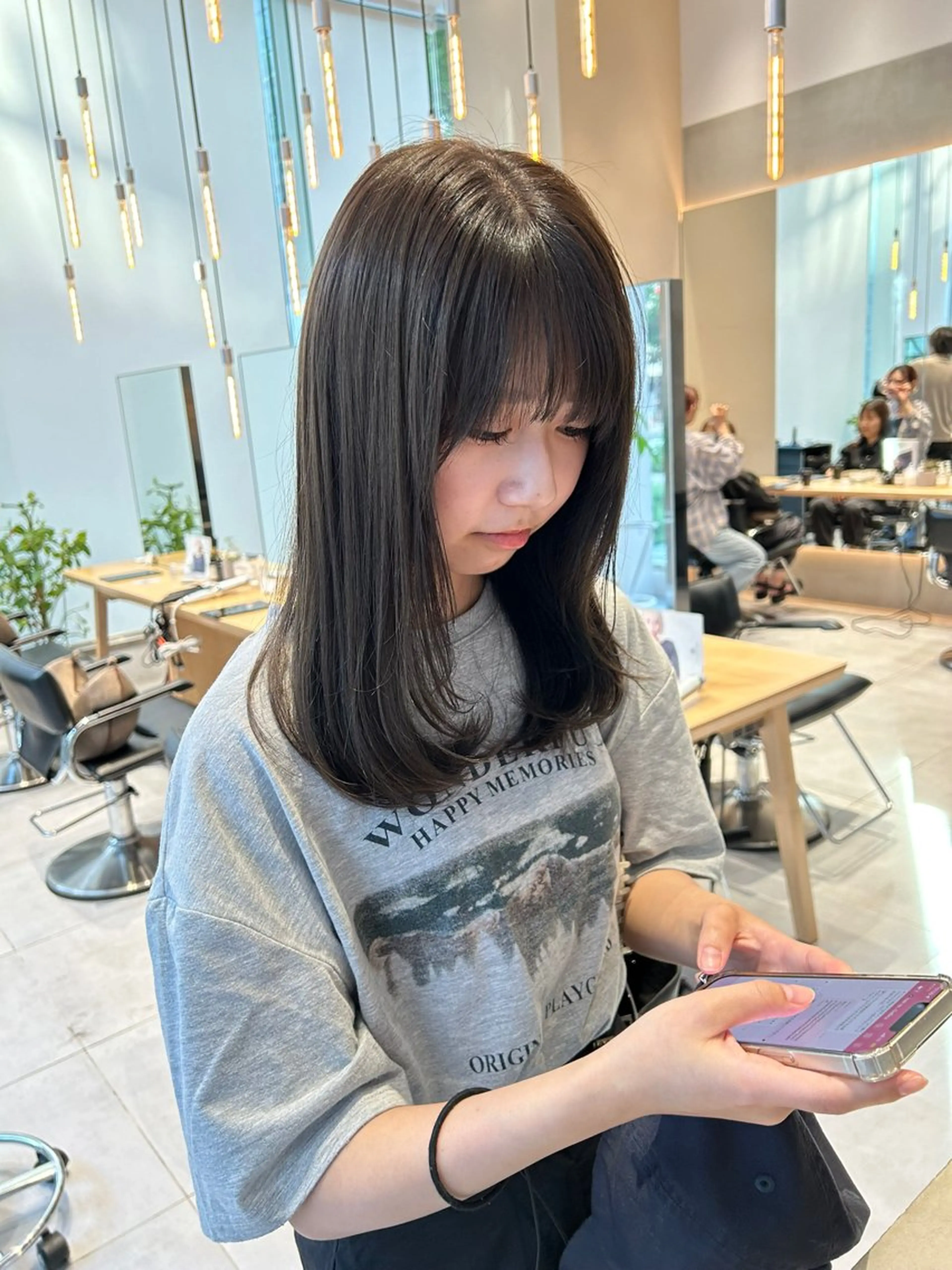 セミロング カラー グレージュ オリーブグレージュ オリーブグレー 垢抜け/レイヤー /艶カラー🪼風香のヘアスタイル