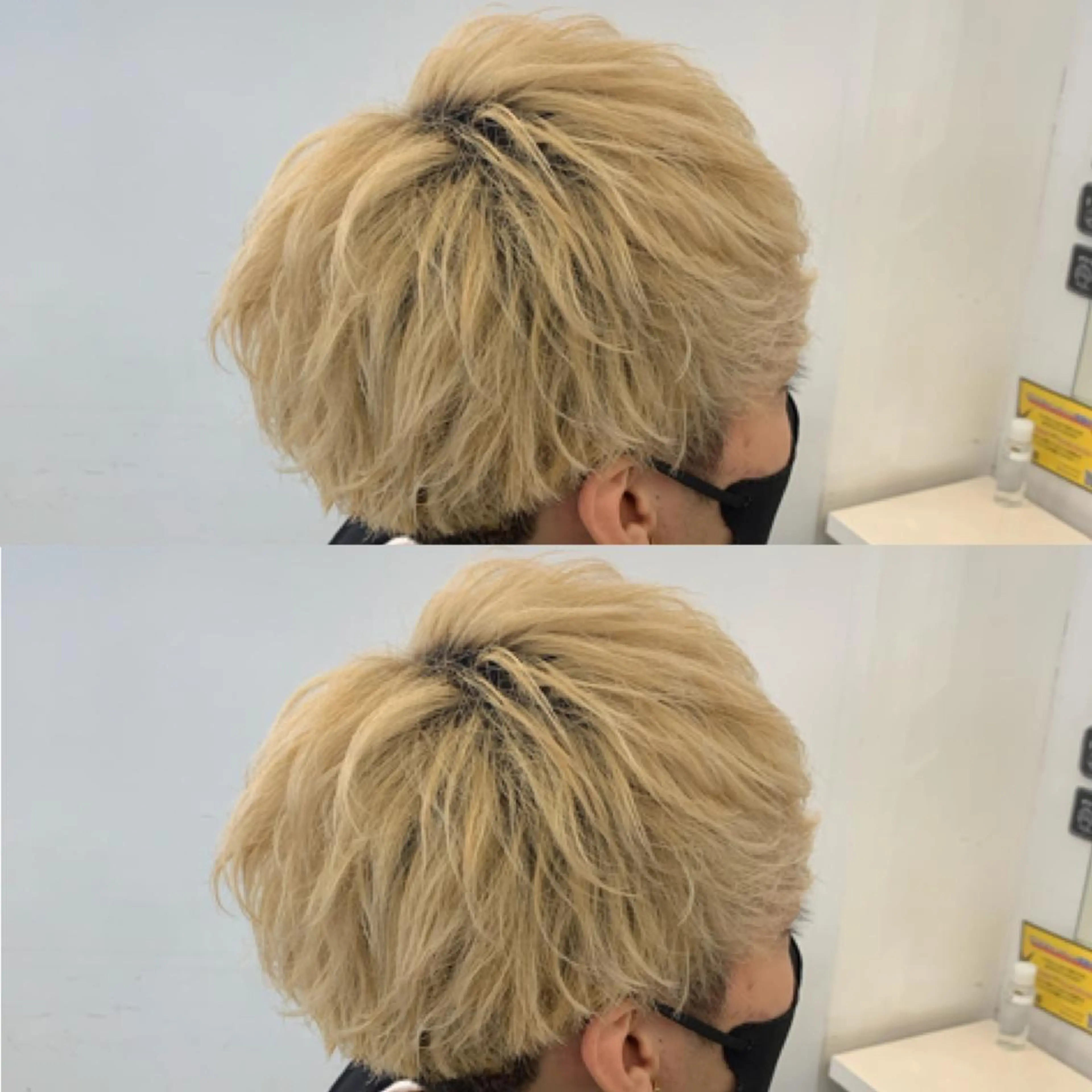 ショート カラー メンズ マッシュ 抜きっぱなしブロンド メンズ専門店 店長 小柳 裕夢のヘアスタイル