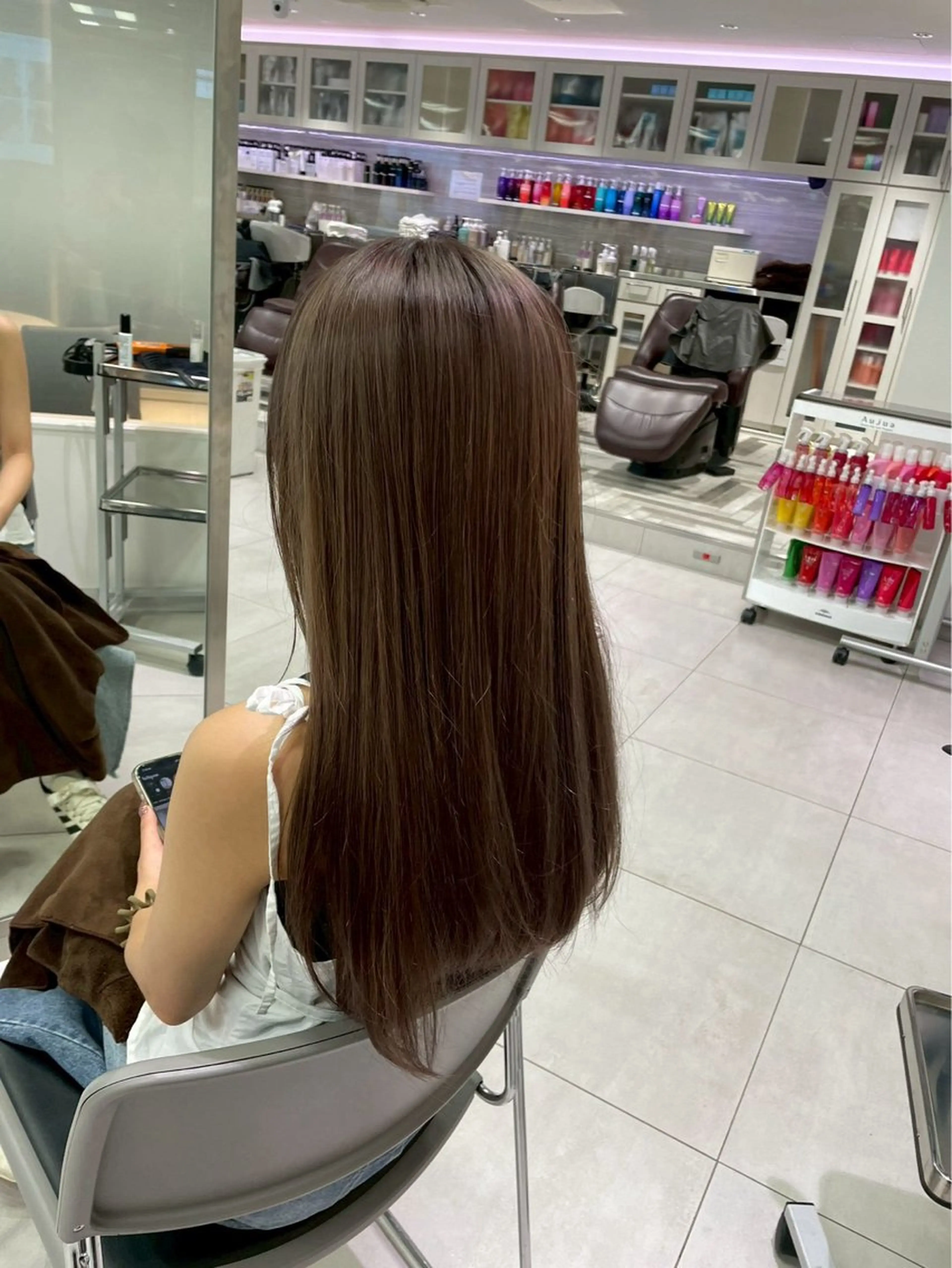 ロング ヘアカラー トリートメント ハイトーン/韓国ヘア senaのヘアスタイル