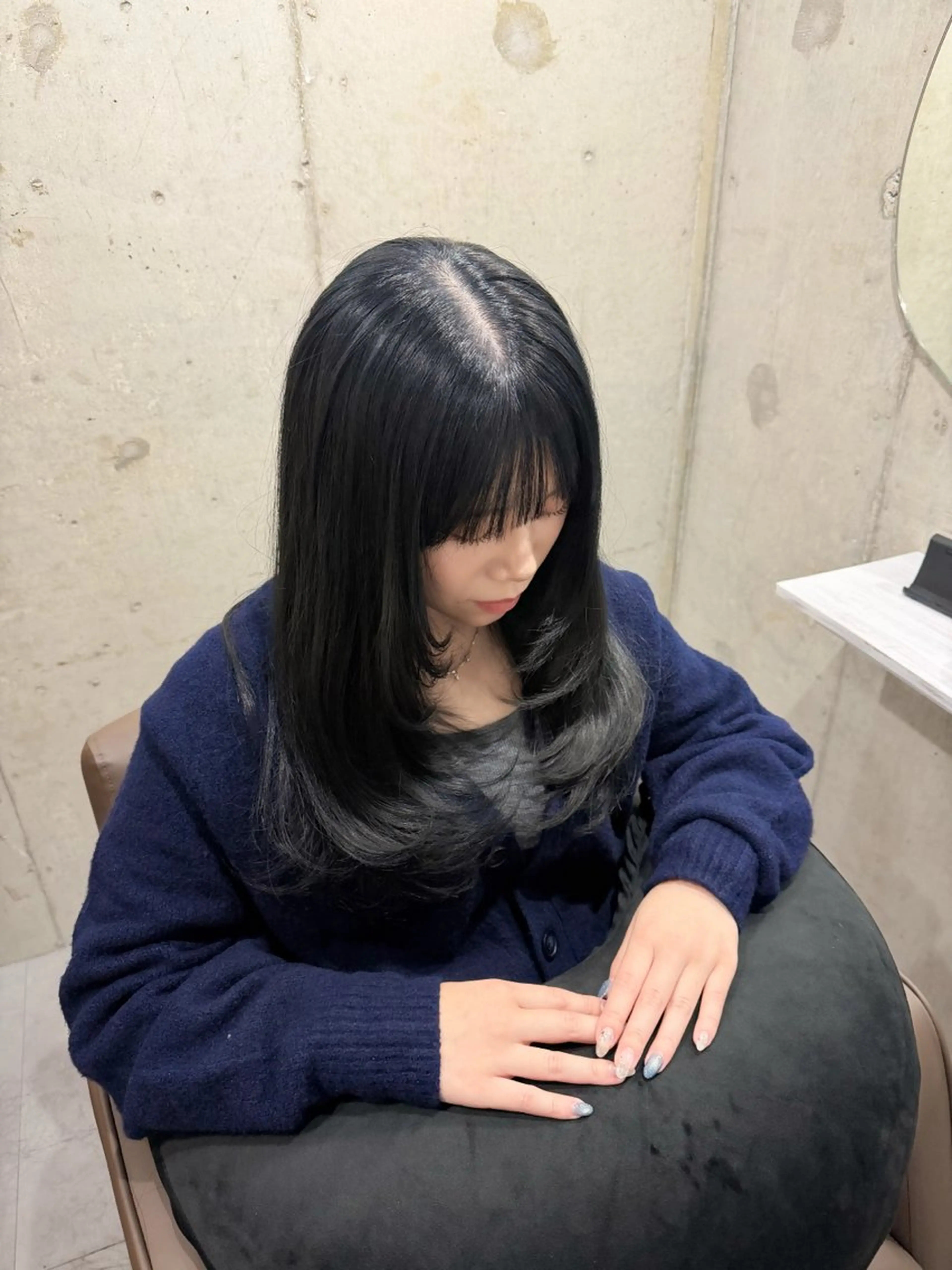 ロング レイヤーカット ヘアカラー 黒木日那/髪質改善/ グレージュ/レイヤーのヘアスタイル