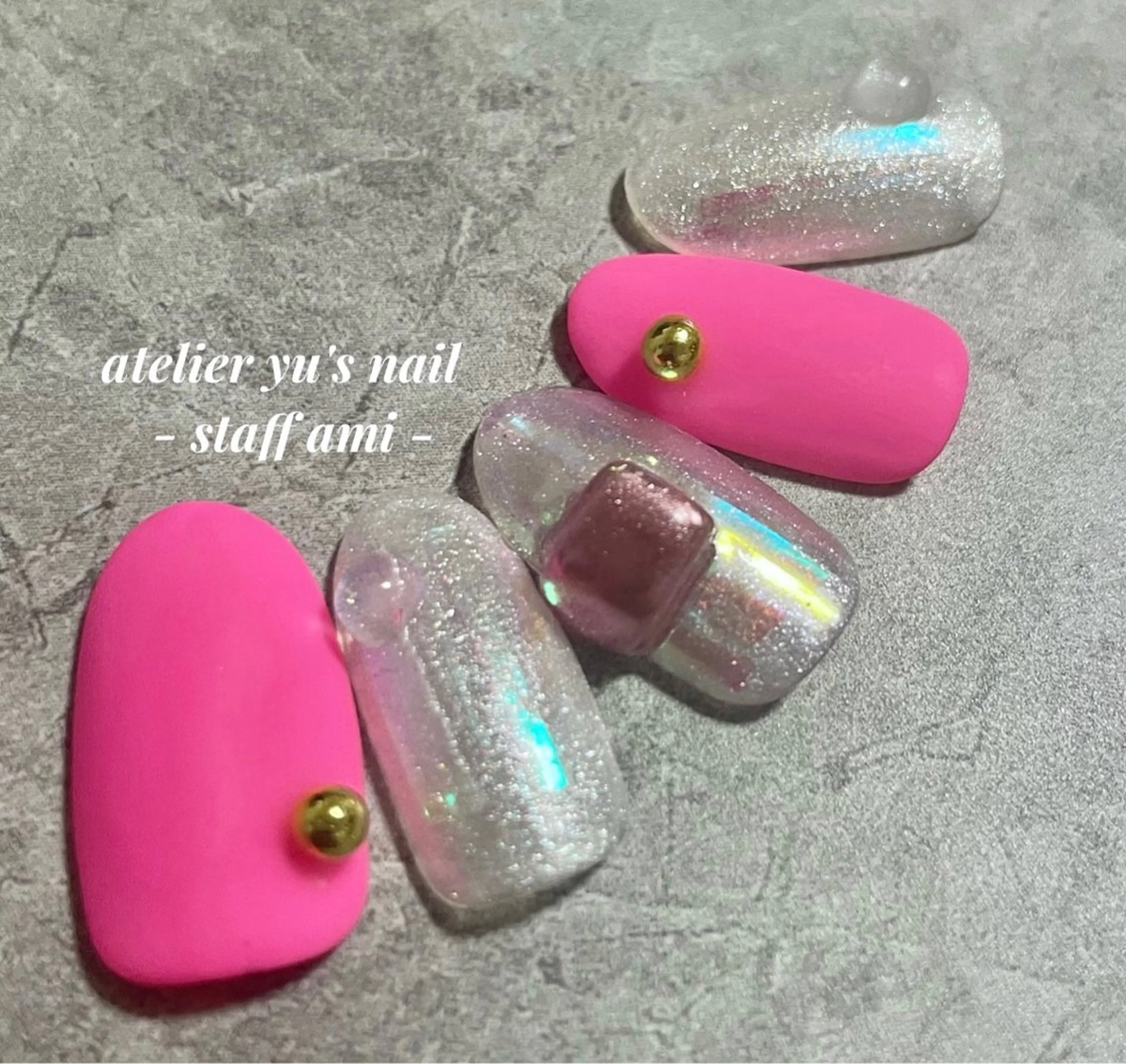 ネイル キラキラネイル マグネットネイル マットネイル atelier yu's nail所属・atelier yu's nailのネイルデザイン