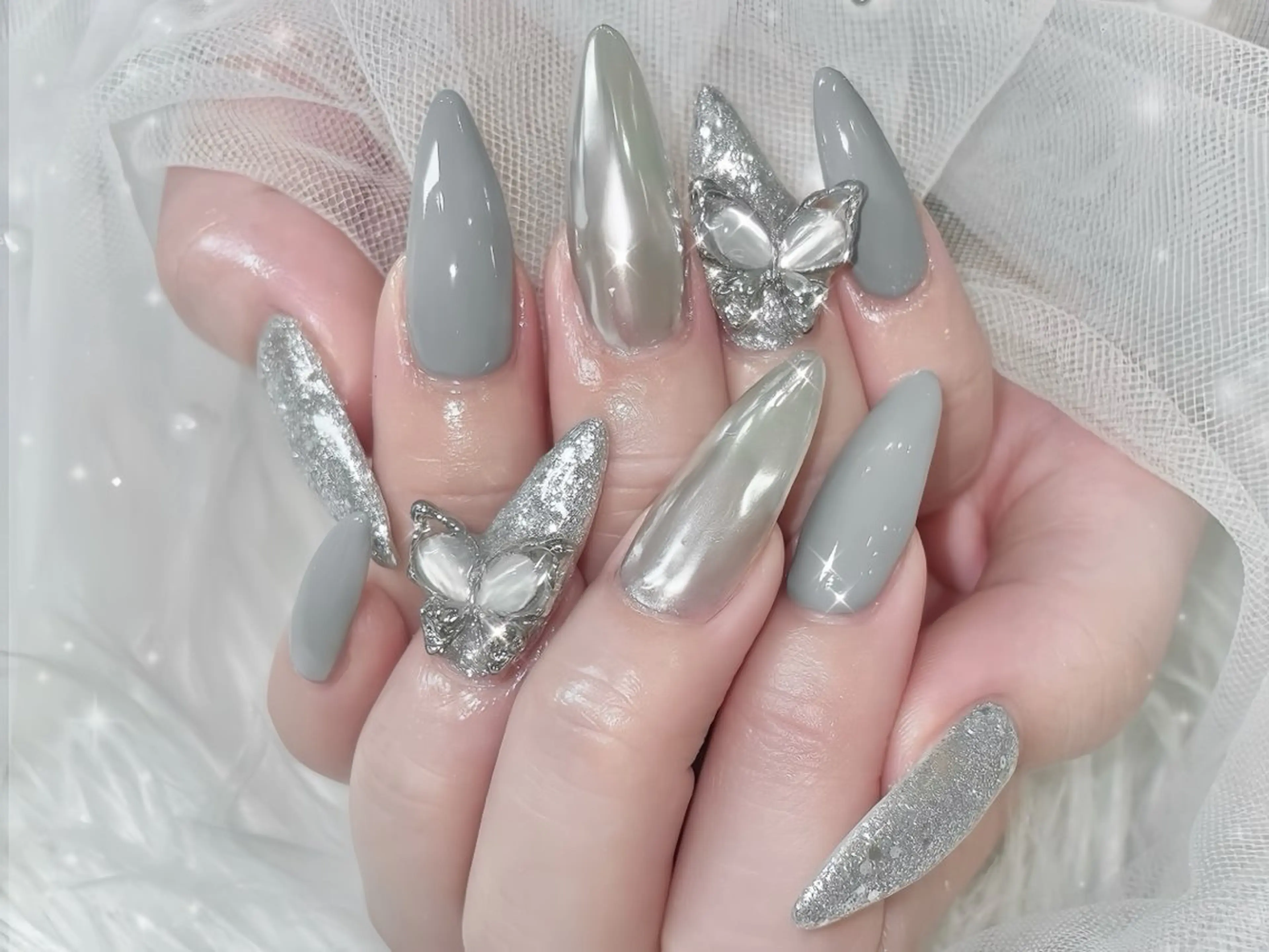 ネイル アートネイル ガーリー 韓国ネイル 持ち込み ニュアンスネイル Rin Nail 新大久保店のネイルデザイン