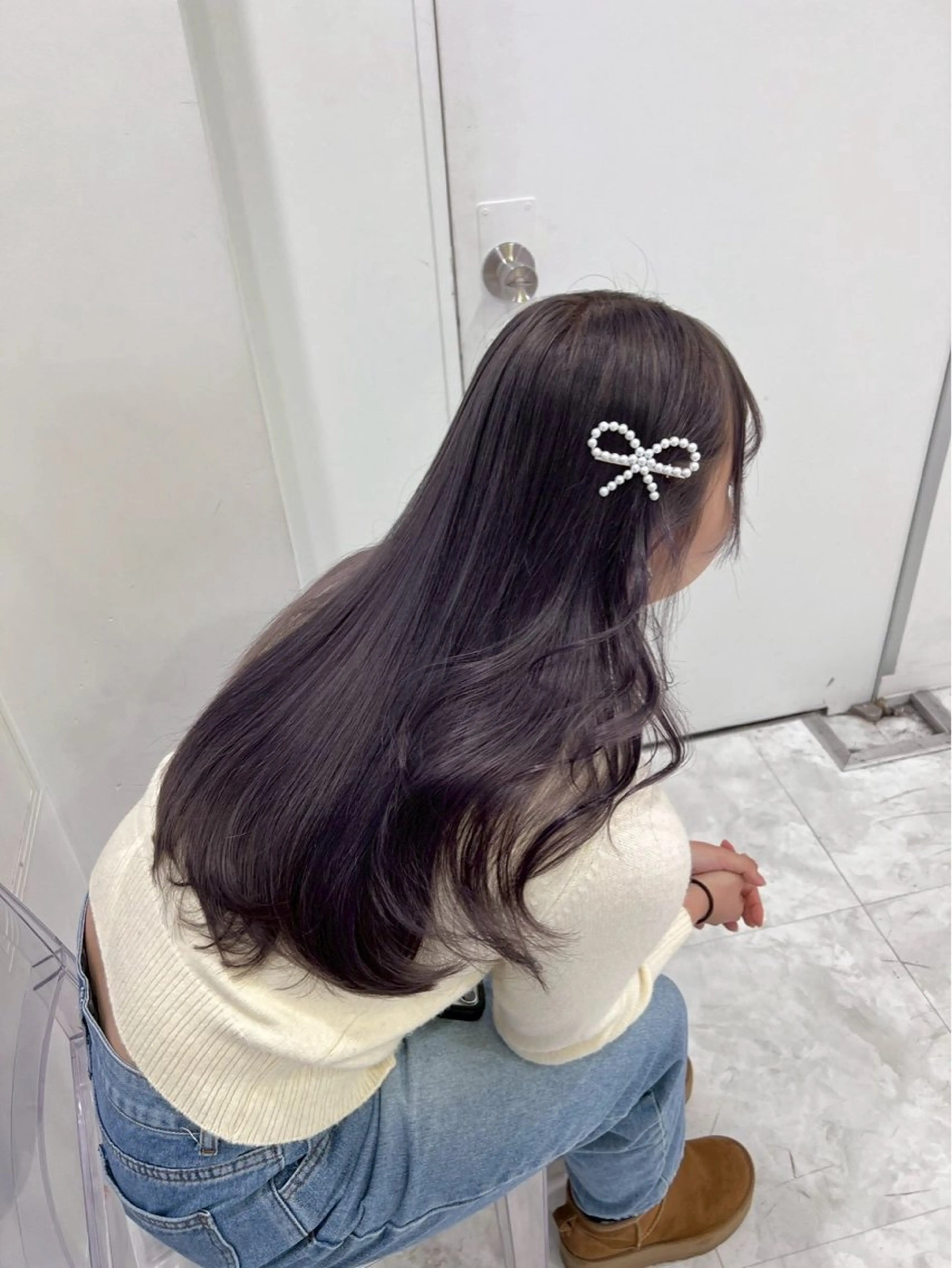 【🦋寒色ラベンダーにしたい方💜】ブリーチありWカラー➕オリジナルトリートメント➕炭酸泉spa🍇🤍¥6,600〜の写真