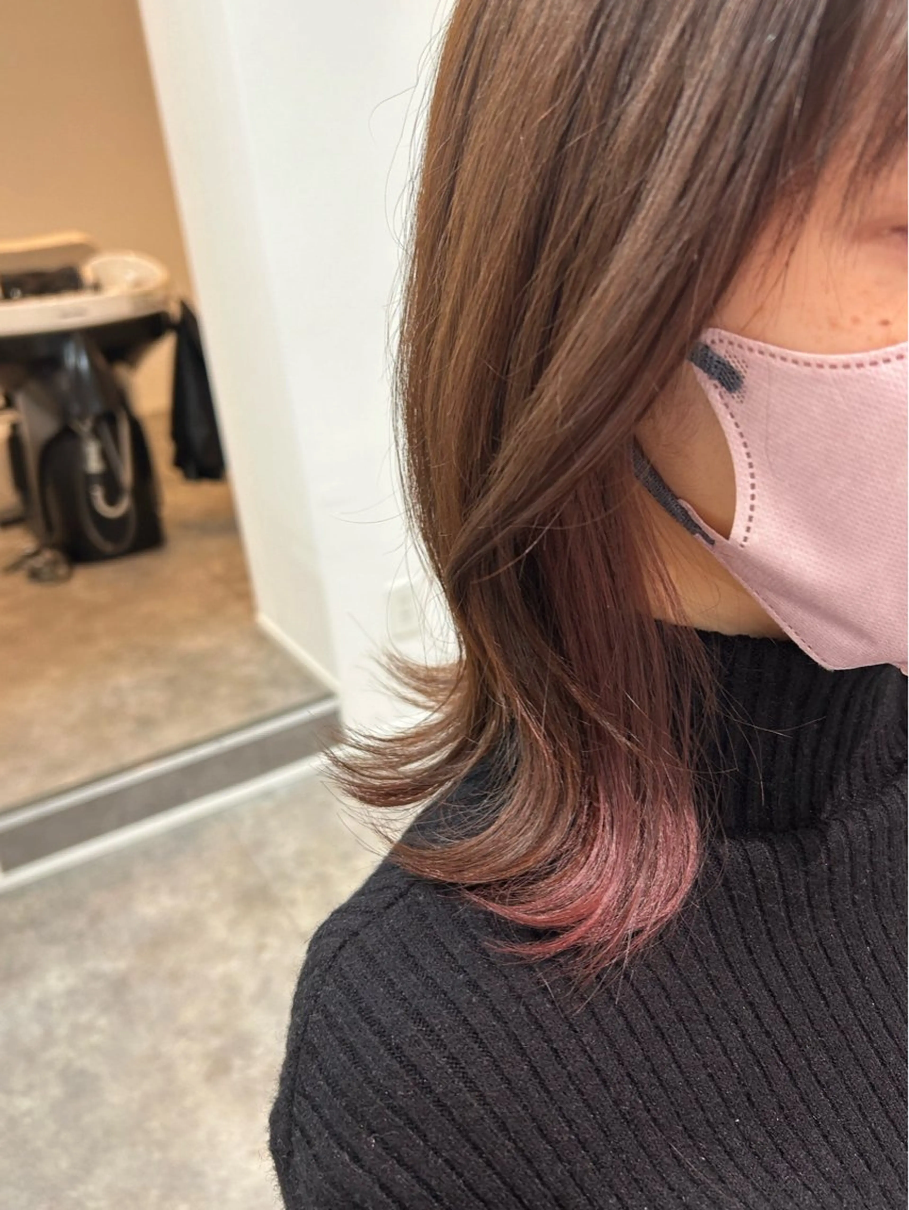 ミディアム カラー ブリーチ マコ @_vral0のヘアスタイル