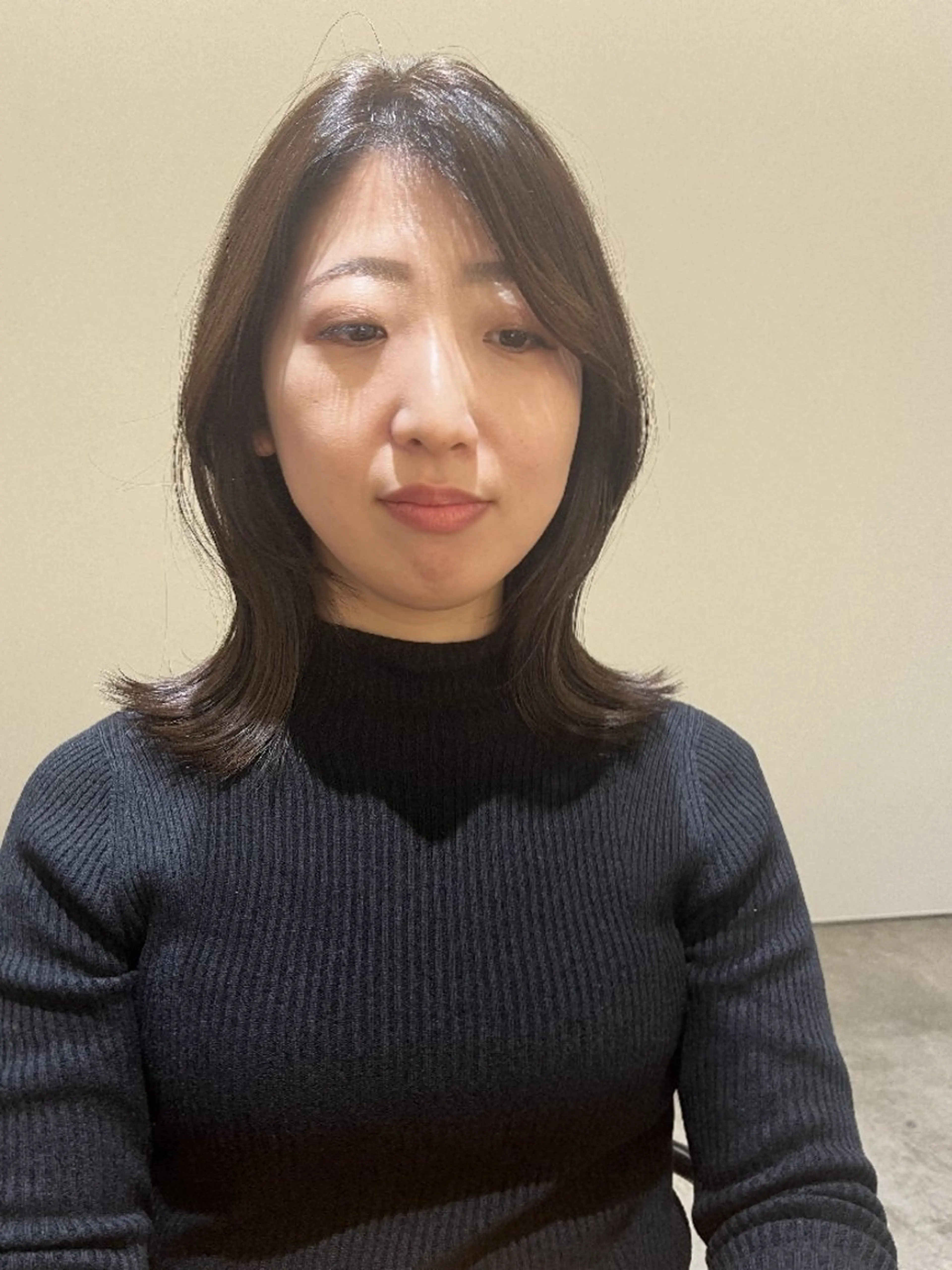 ミディアム カラー 顔まわりレイヤー レイヤーカット カット ヘアカラー トリートメント 中野渡 真利那のその他イメージ