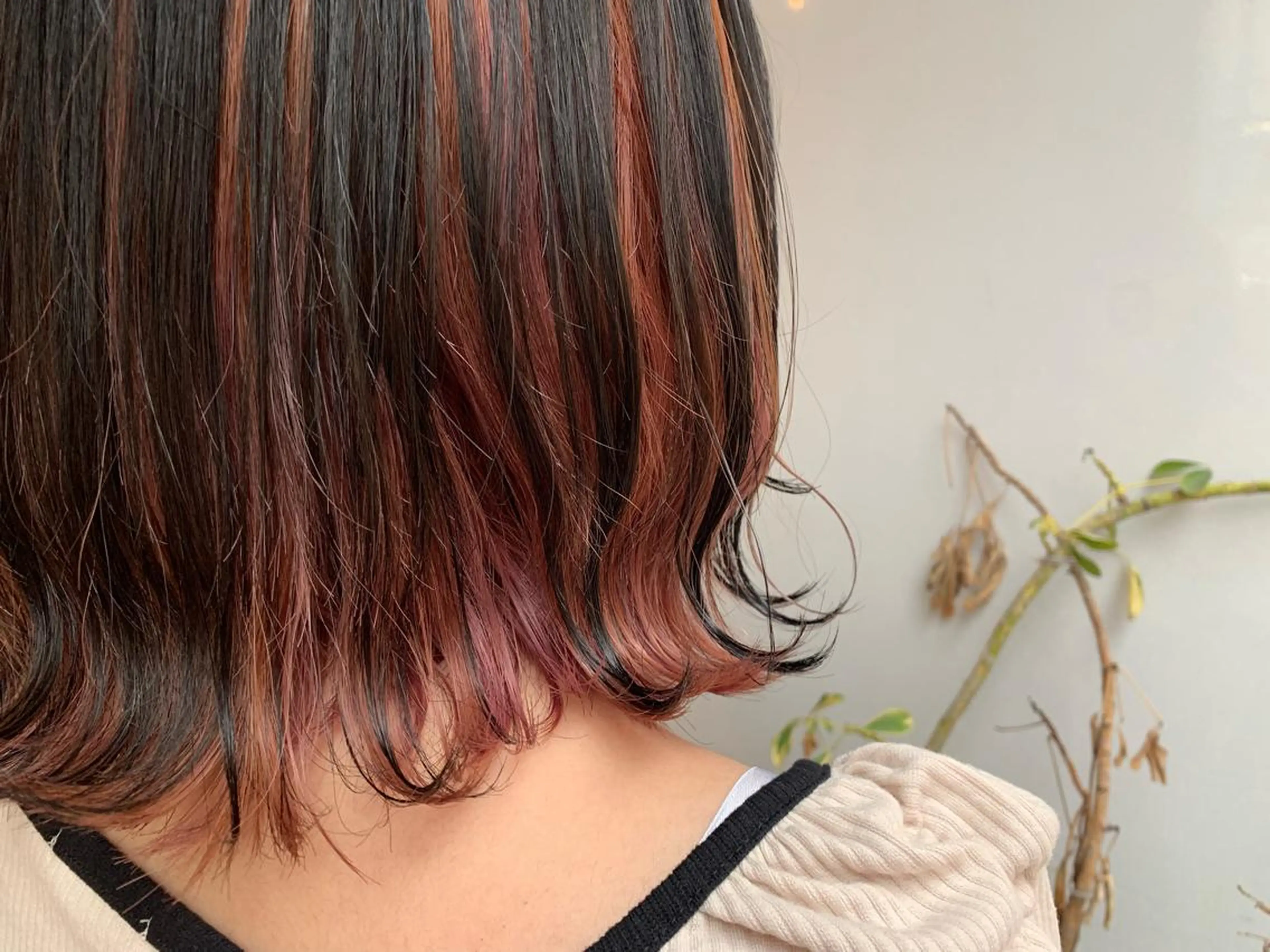 ミディアム カラー ピンクカラー ヘアカラー あべ ゆうかのヘアスタイル