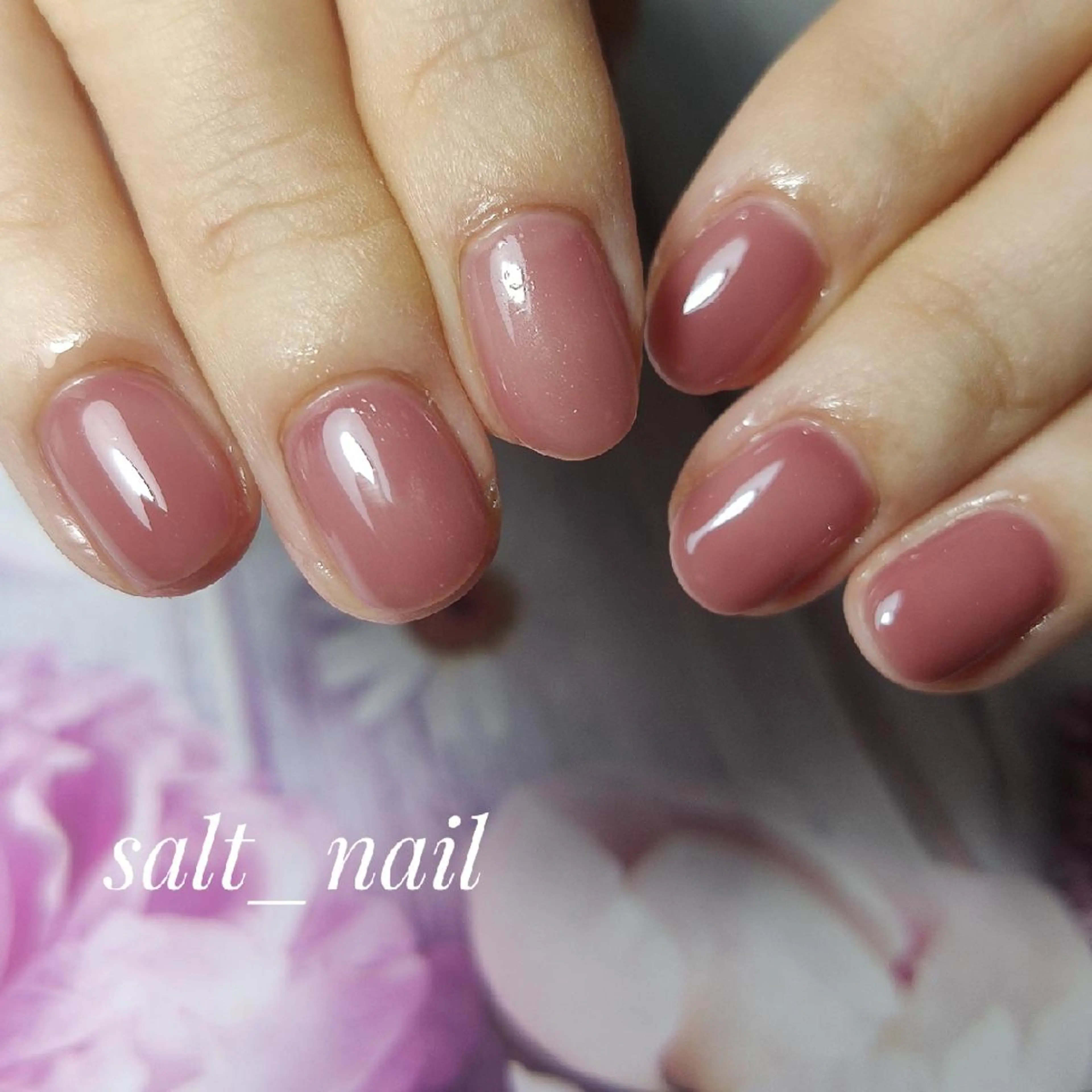 ネイル ピンク パープル ハンドネイル 個人サロン saltnailのネイルデザイン